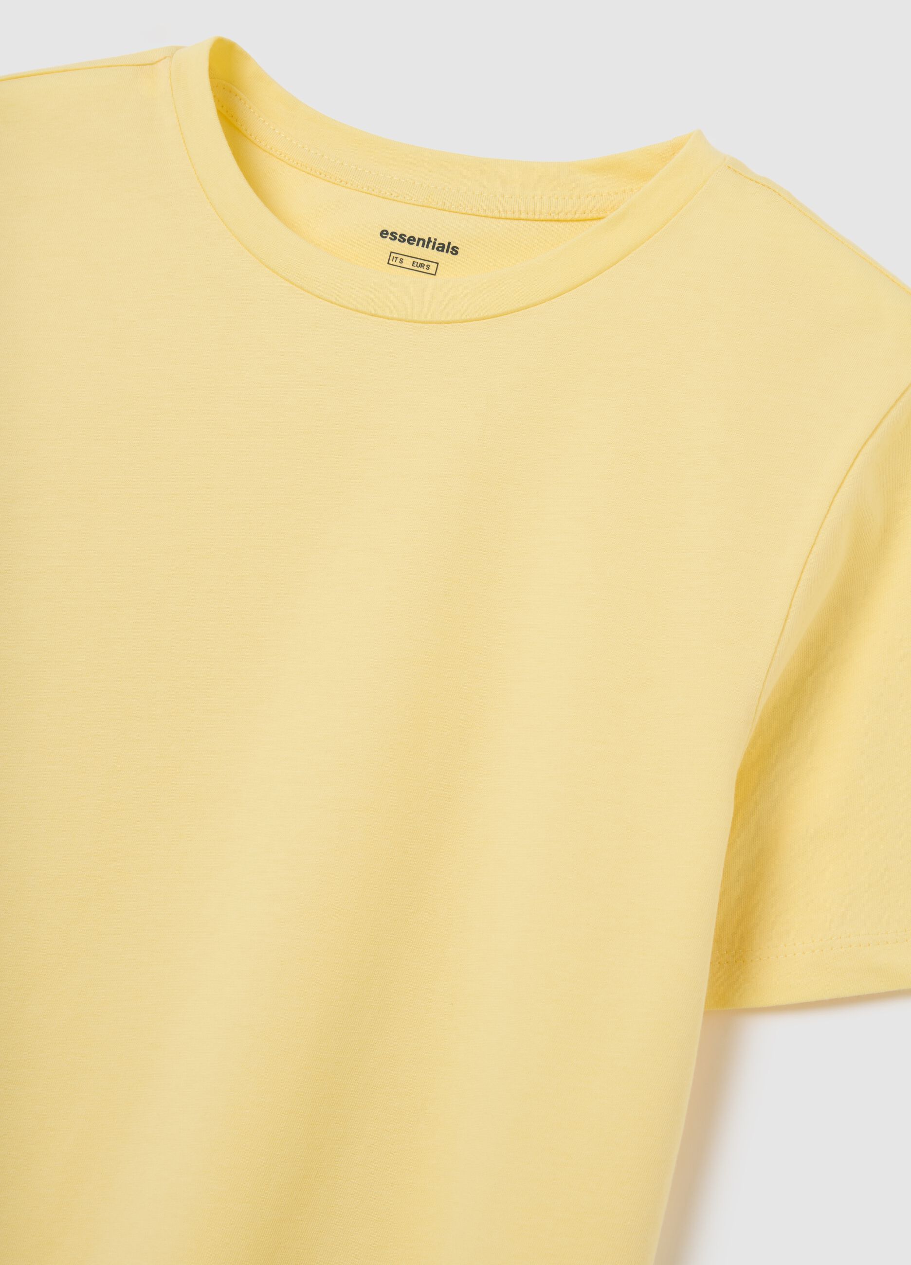 Yellow regular fit pure cotton women's t-shirt