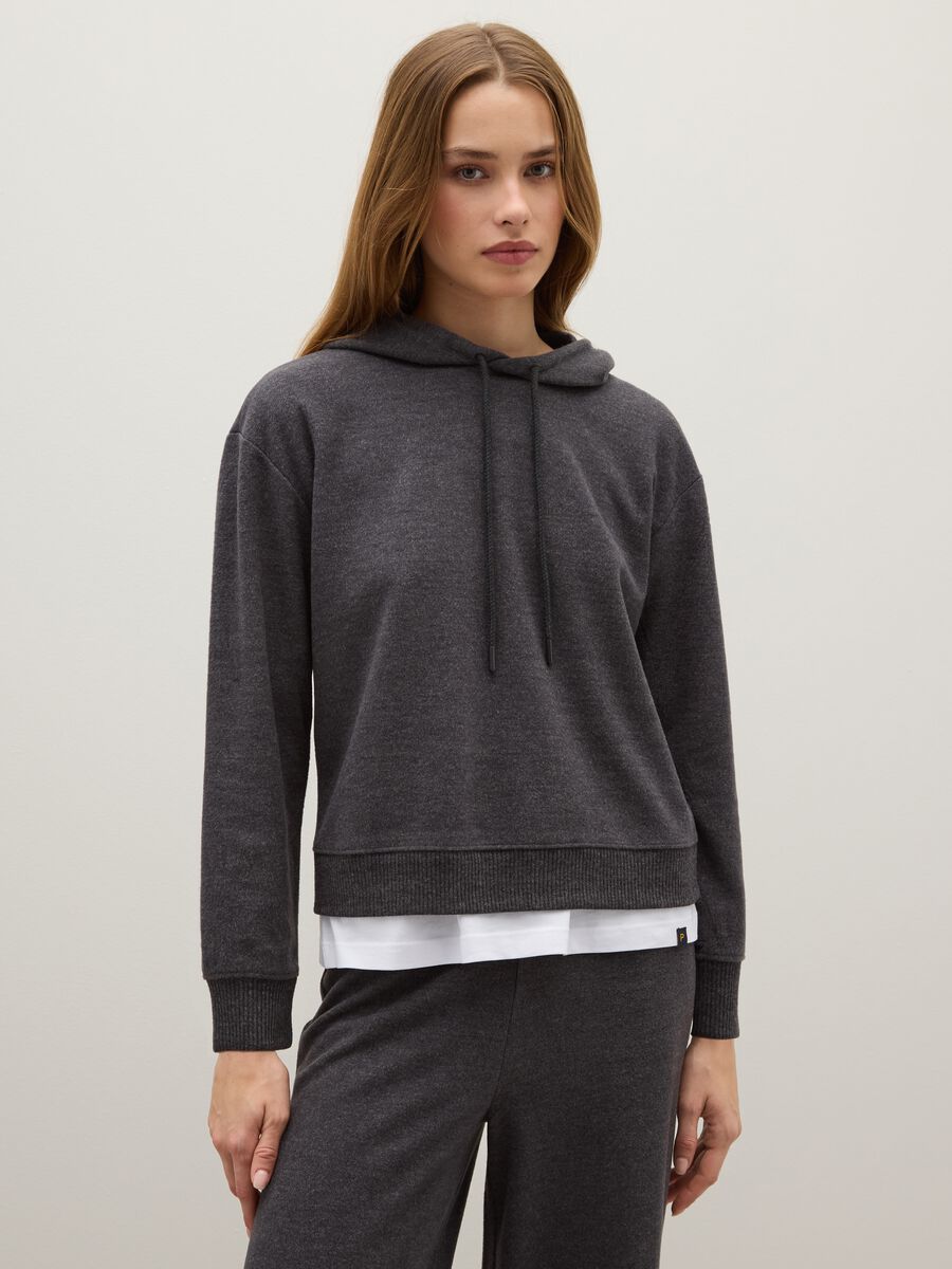 Grey regular fit hoodie_0