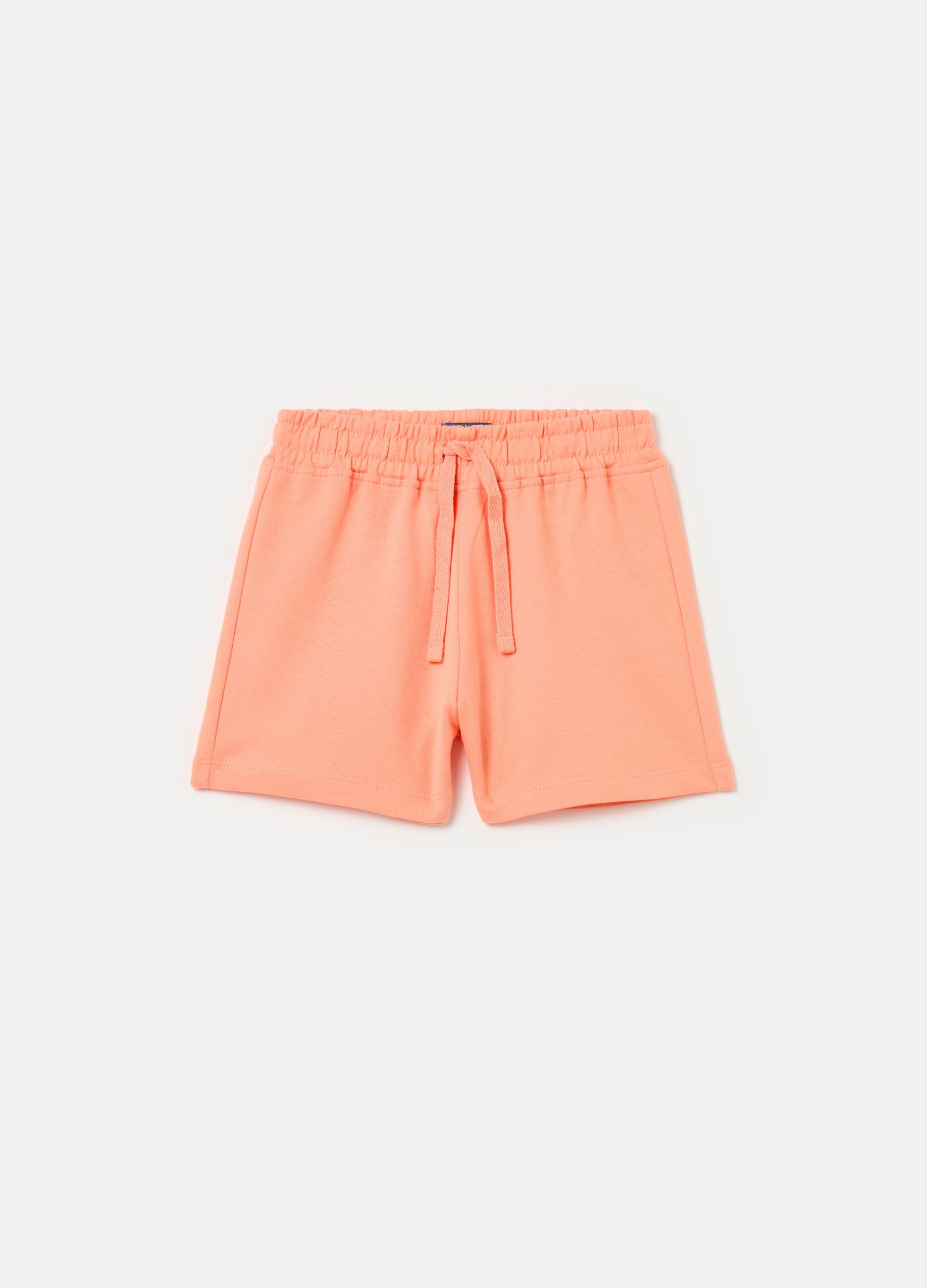Fleece shorts with drawstring