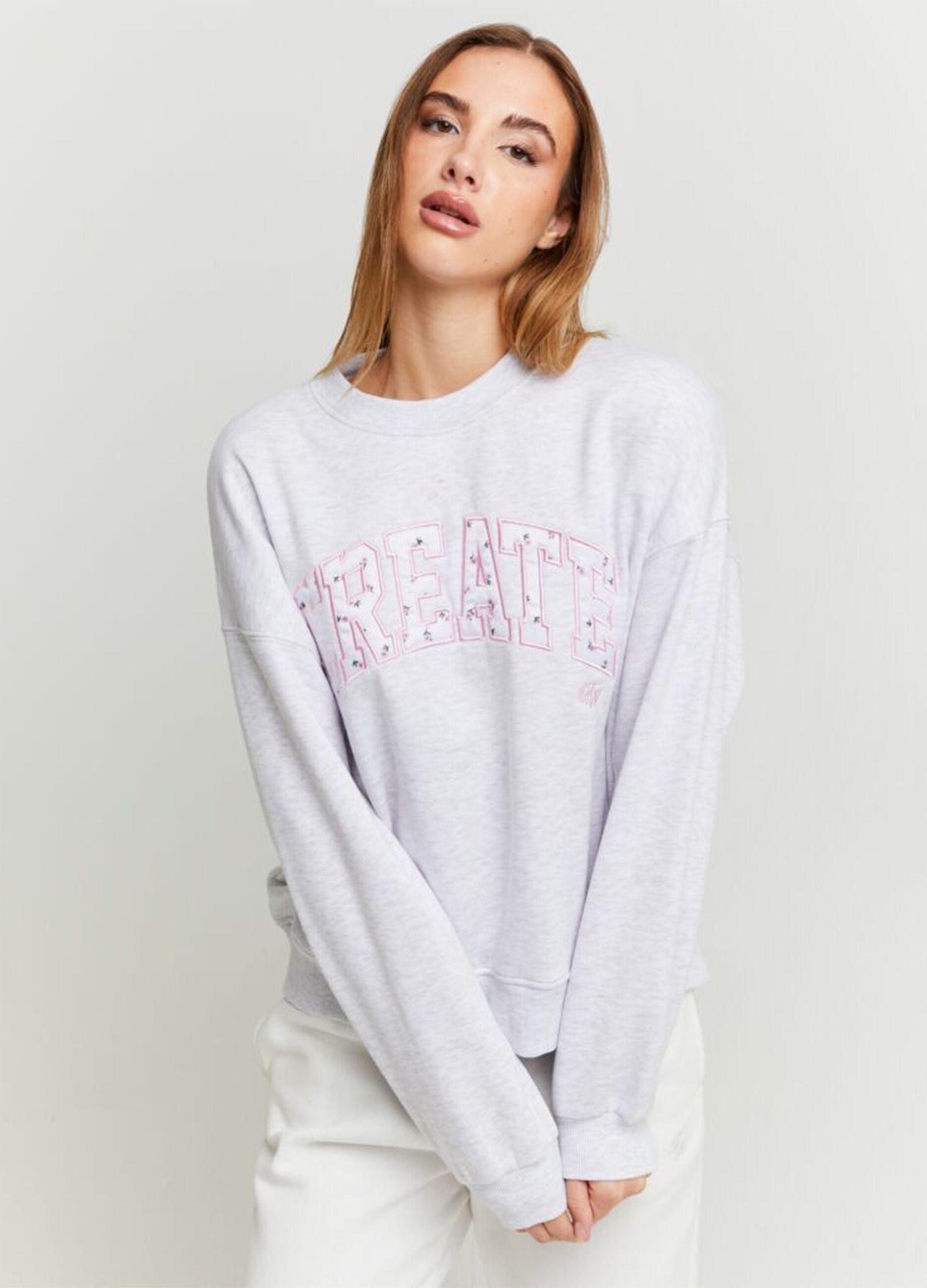 Women's Grey Stretch Cotton Sweatshirt