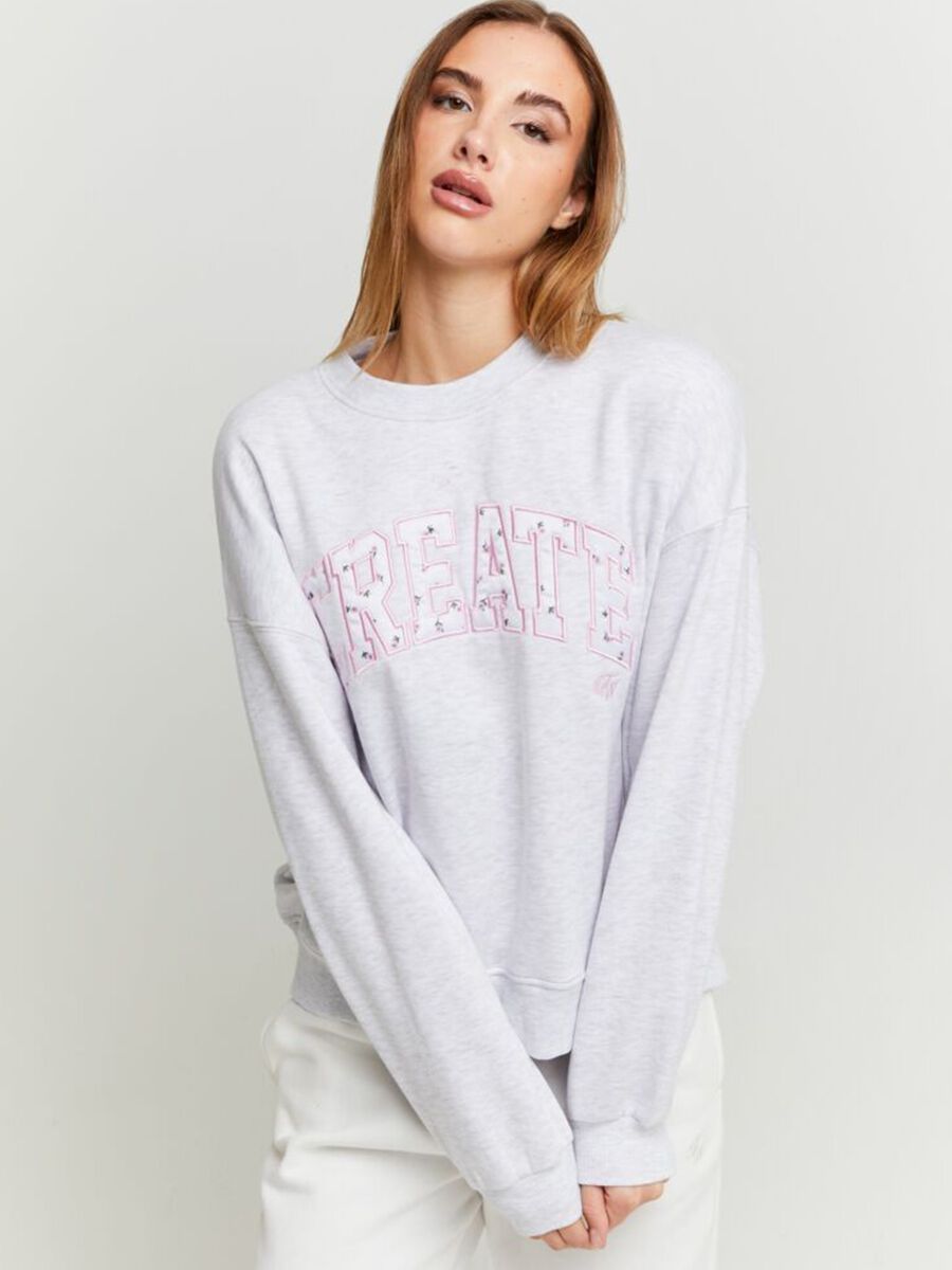 Women's Grey Stretch Cotton Sweatshirt_0