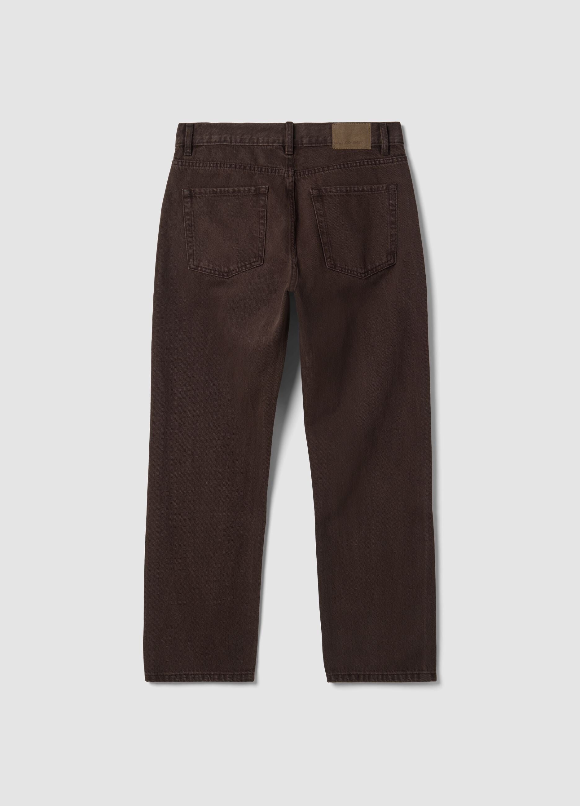Jeans marroni in puro cotone straight fit