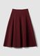 Purple stretch viscose skirt with high waistband and regular waist_2