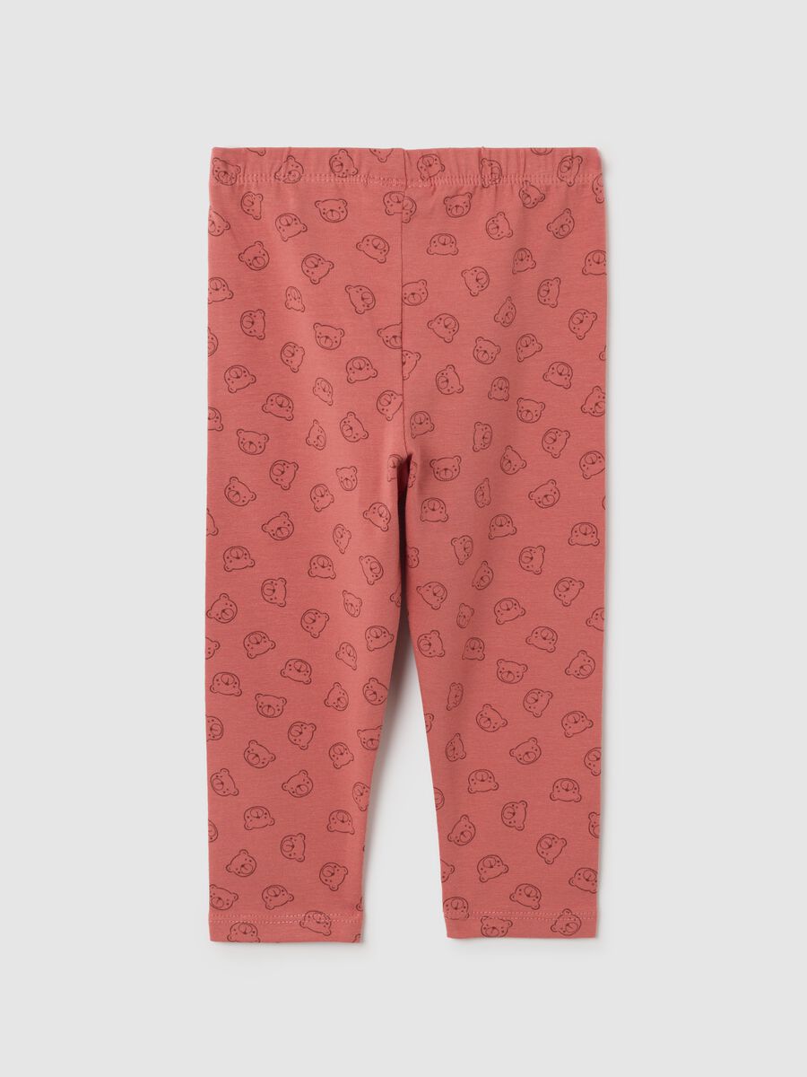 Leggings per bambine in cotone rosso elasticizzato_1