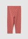 Elasticated red cotton leggings for girls_1
