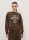 Brown crew-neck sweatshirt in regular fit cotton blend with lettering_2