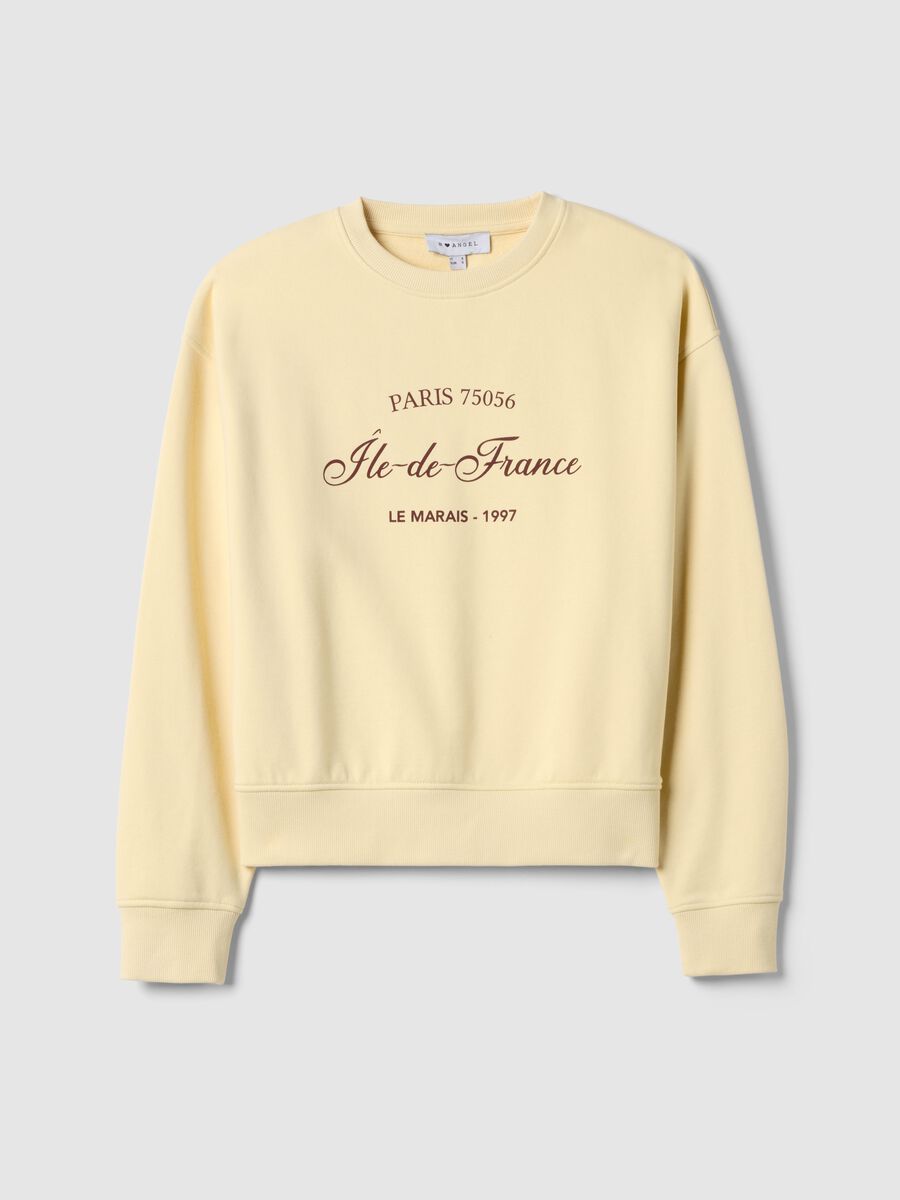 Felpa in misto cotone gialla regular fit_4