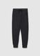 Boys' black cotton blend jogger trousers in over fit_3