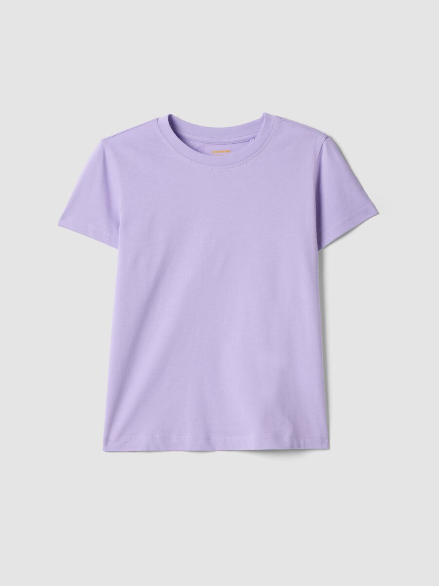 Girls&rsquo; Purple Pure Cotton Regular Fit T-shirt_0
