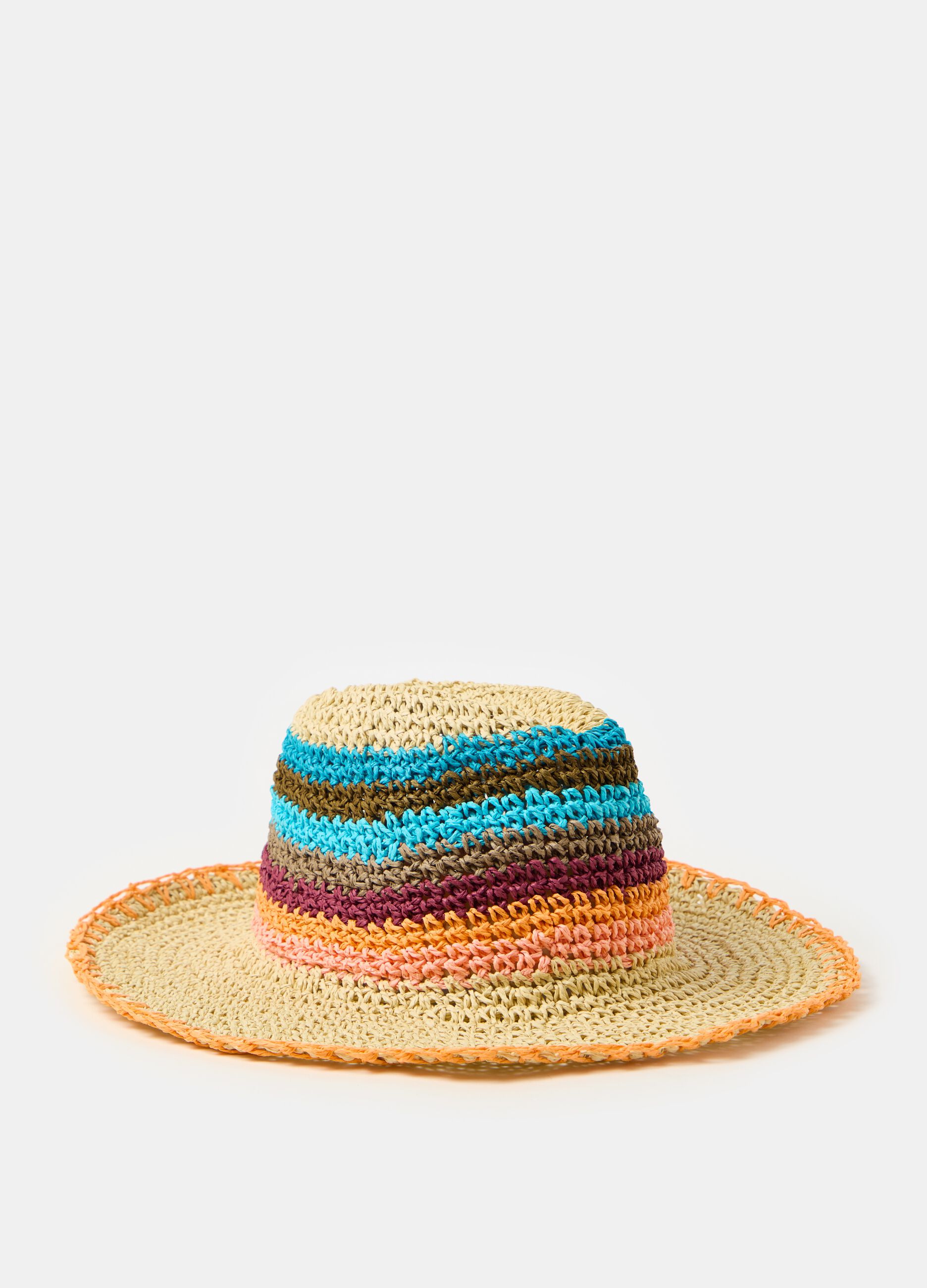 Ovs Cappello in rafia a righe