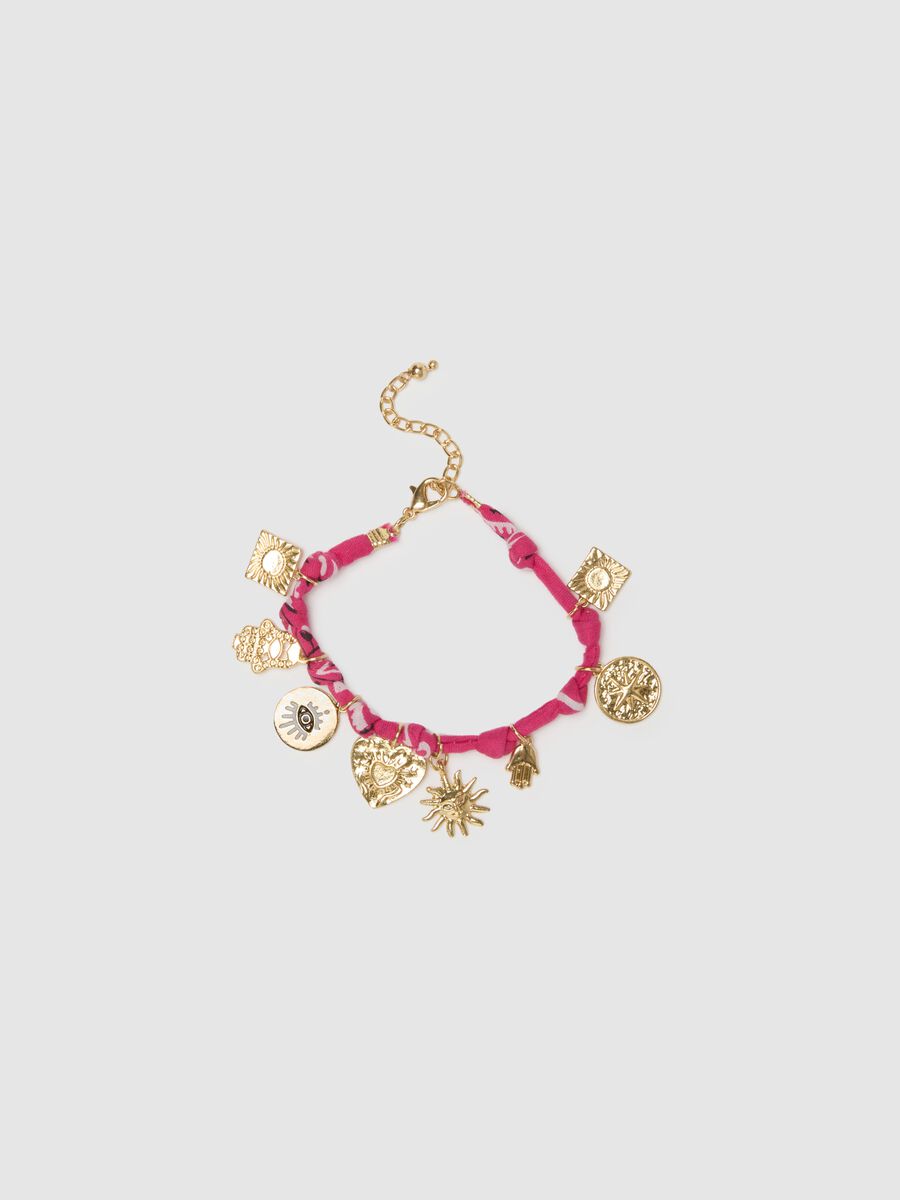 Multicolour zinc bracelet with charms_0