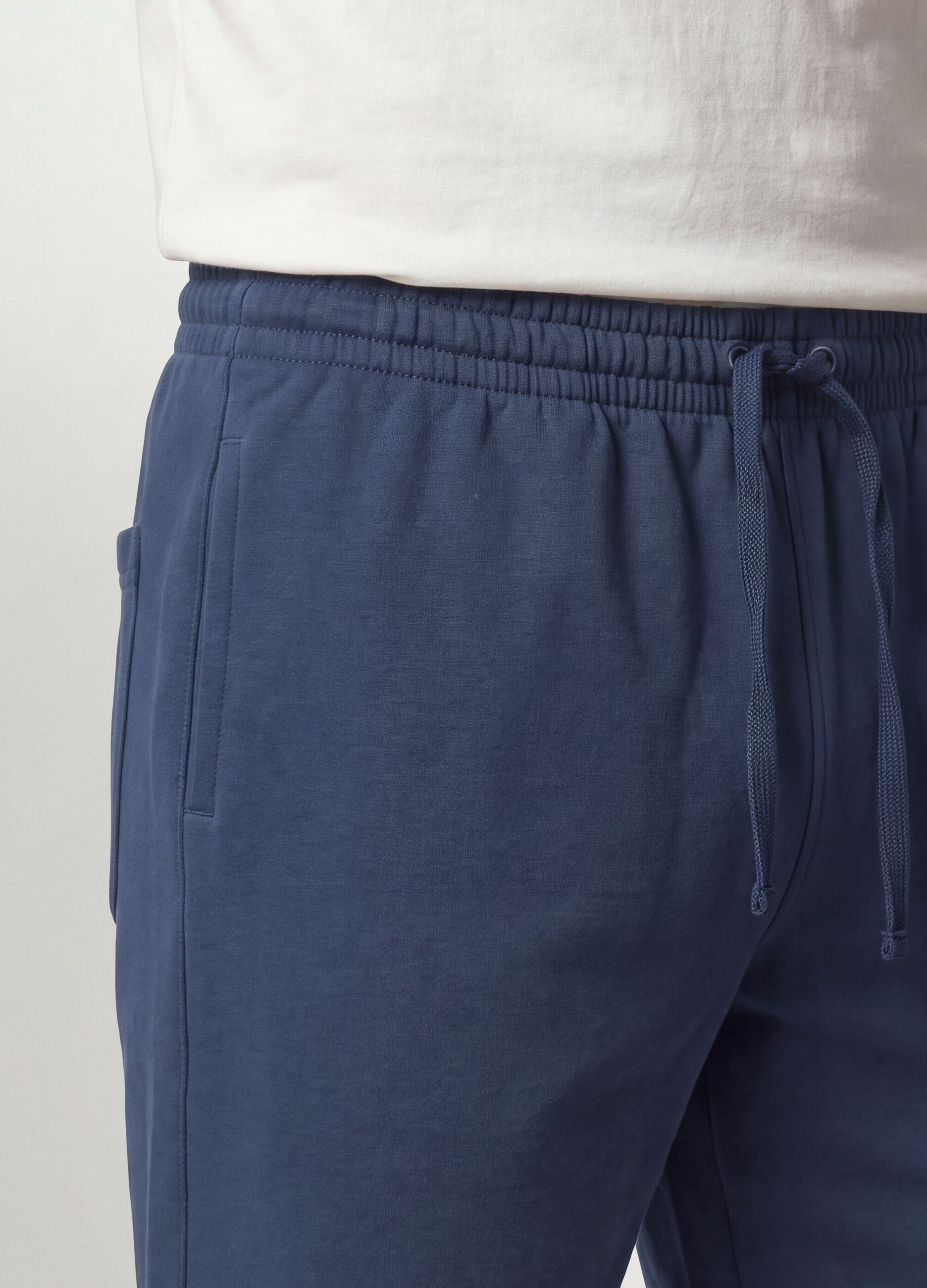 Grey cotton-blend shorts with elasticated waist, regular fit
