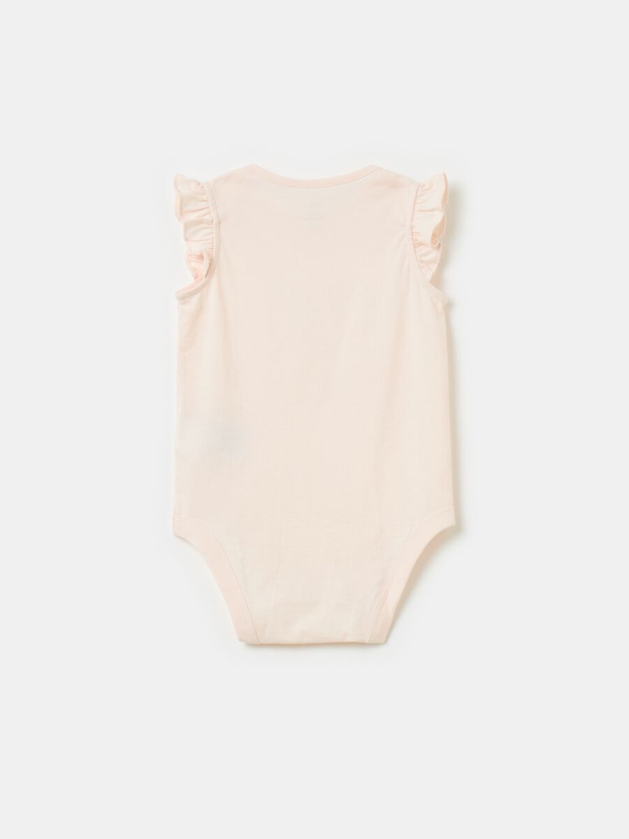 Organic cotton bodysuit with broderie anglaise logo print_1