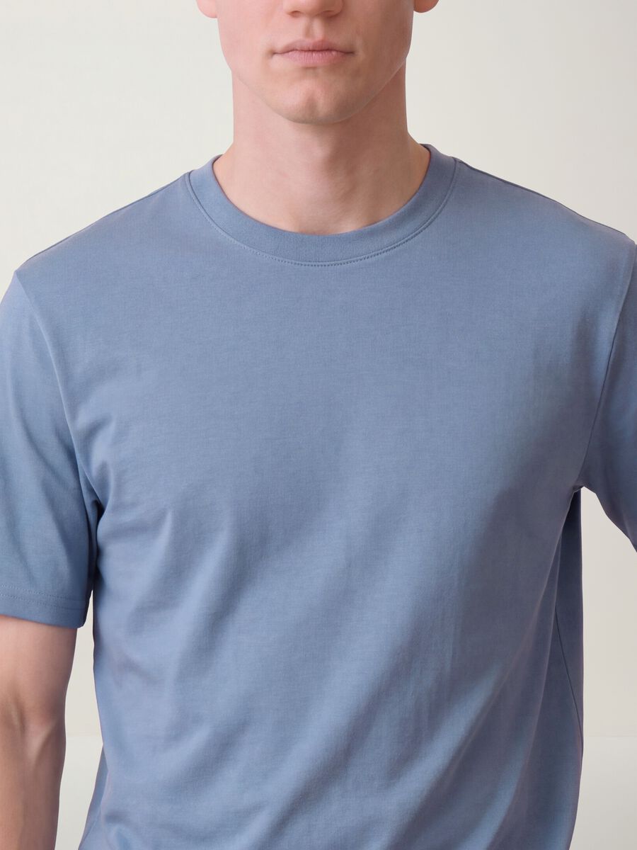 T-shirt The Iconic Tee blu in puro cotone a maniche corte relaxed fit_2