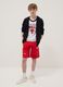 Regular-fit red cotton-blend shorts_0