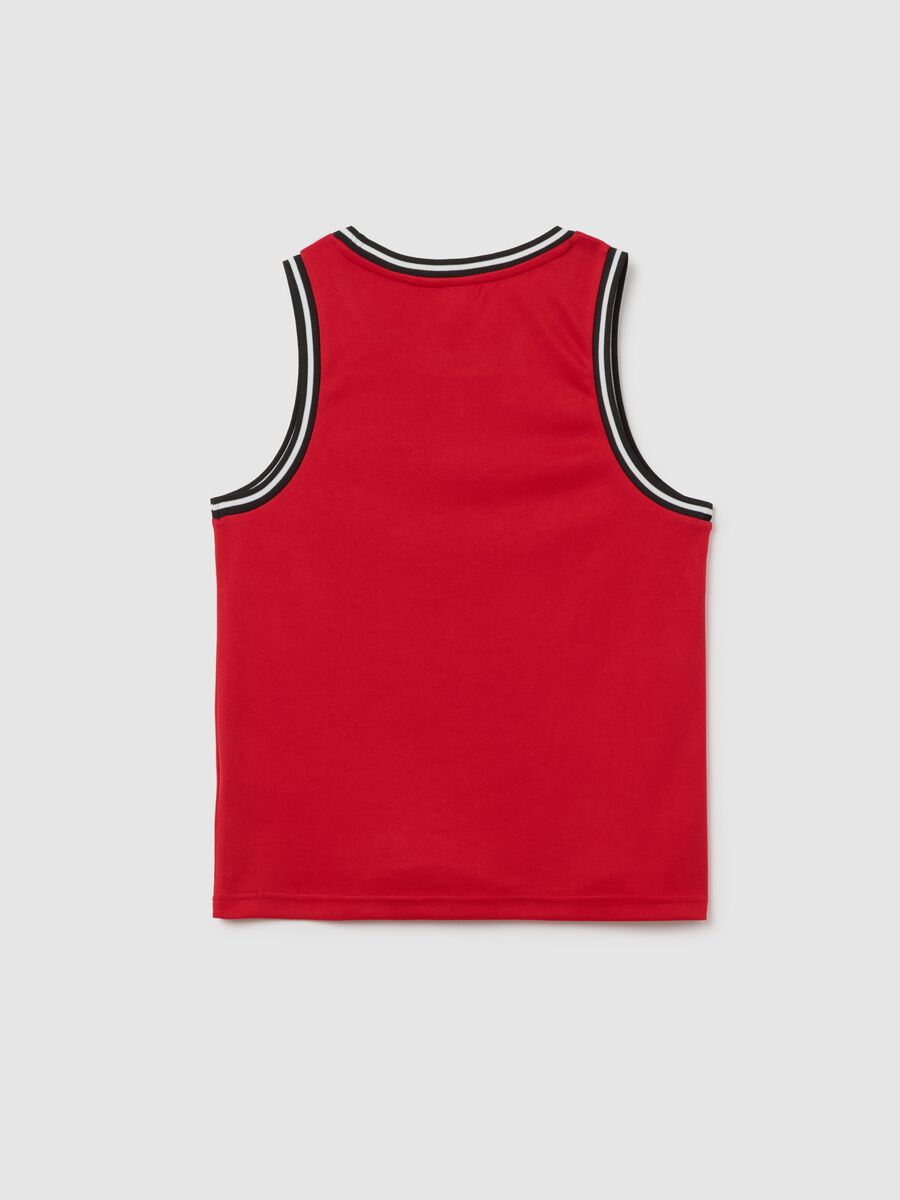 Boy's red regular fit tank top_1