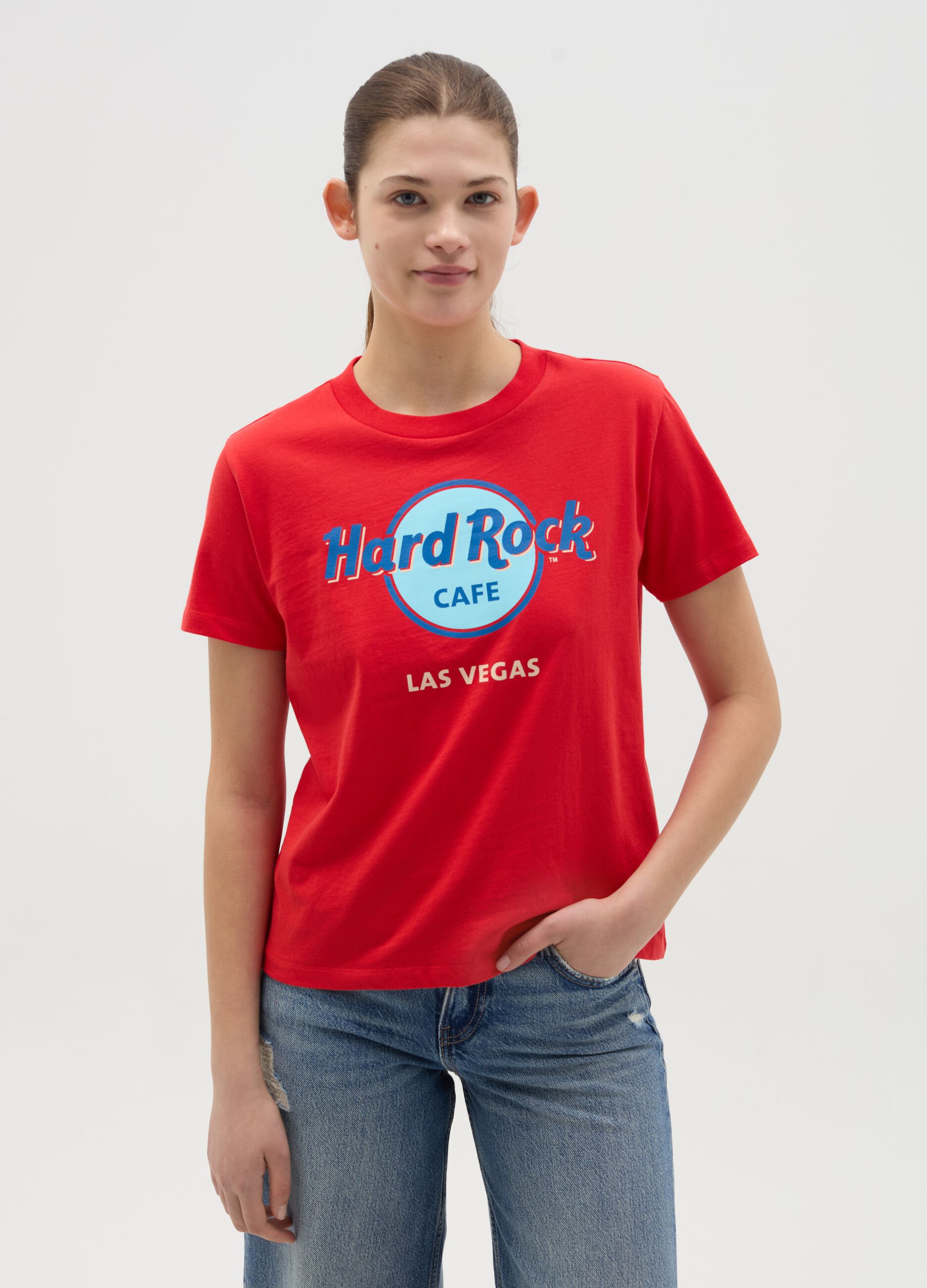 Red T-shirt with Hard Rock Café Las Vegas print
