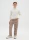 Boy's beige cargo trousers in pure cotton regular fit_0
