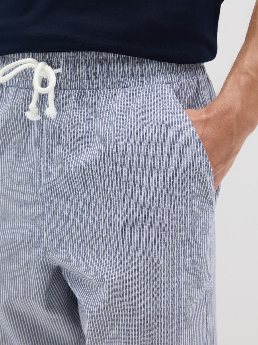 Men's pure cotton blue trousers, regular fit_2