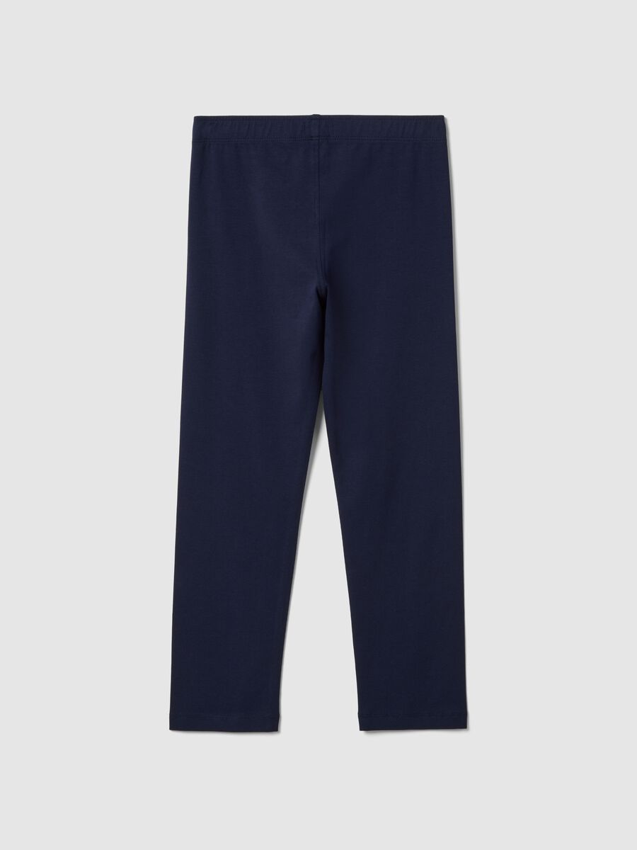 Leggings skinny in misto cotone blu da ragazza_1