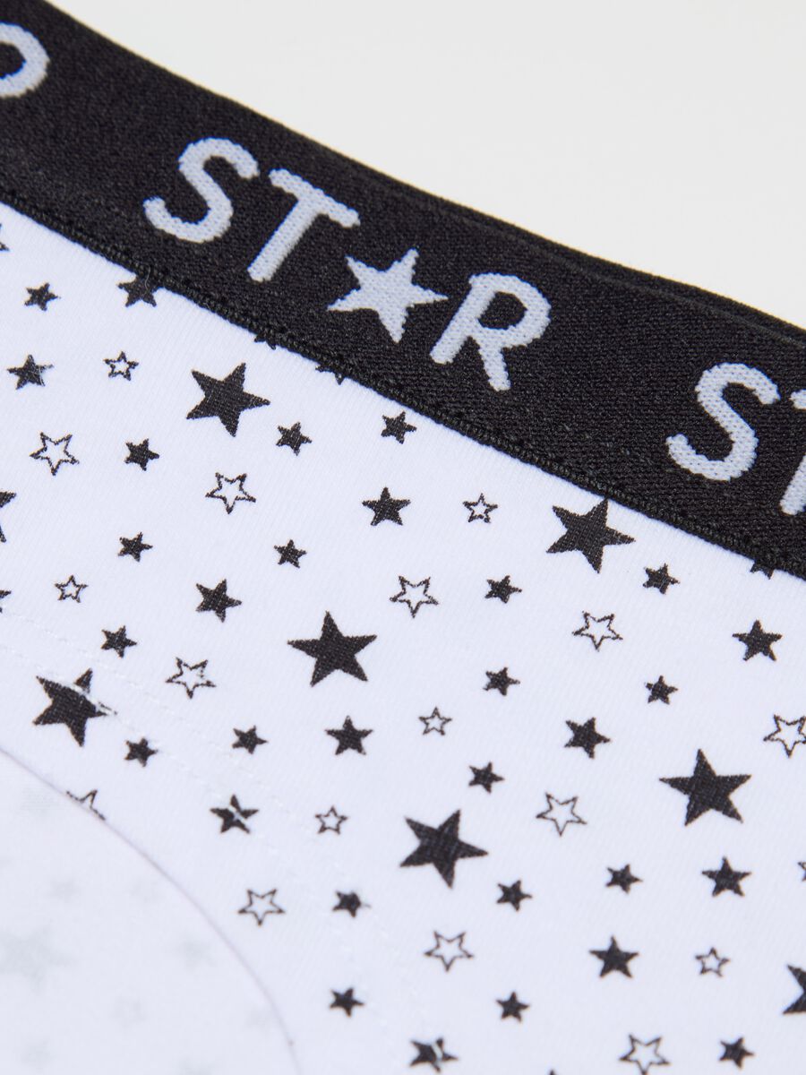 Stretch cotton knicker shorts with star print_3