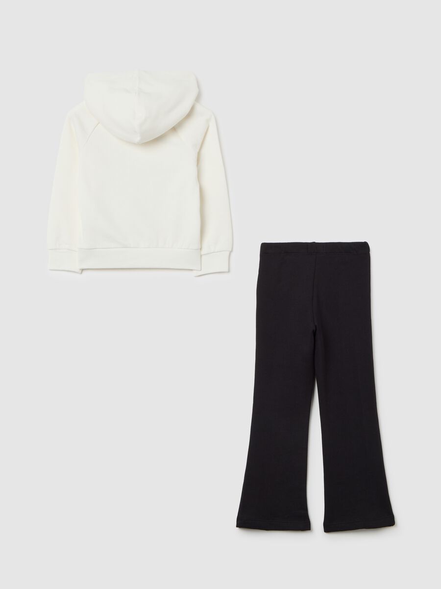 Set felpa pantalone multicolor da bambina in puro cotone regular fit_1