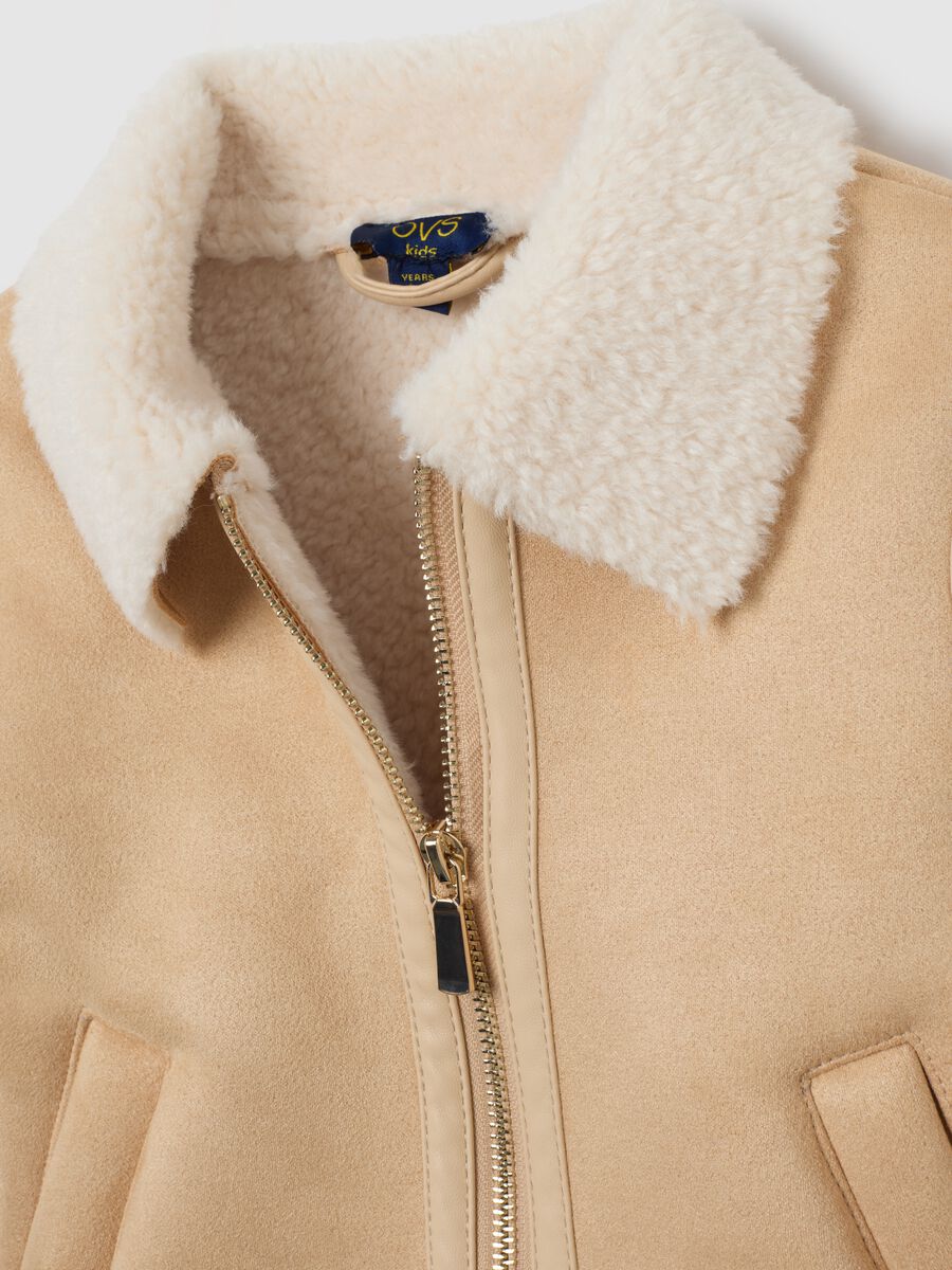Giacca da bambina beige regular fit_2