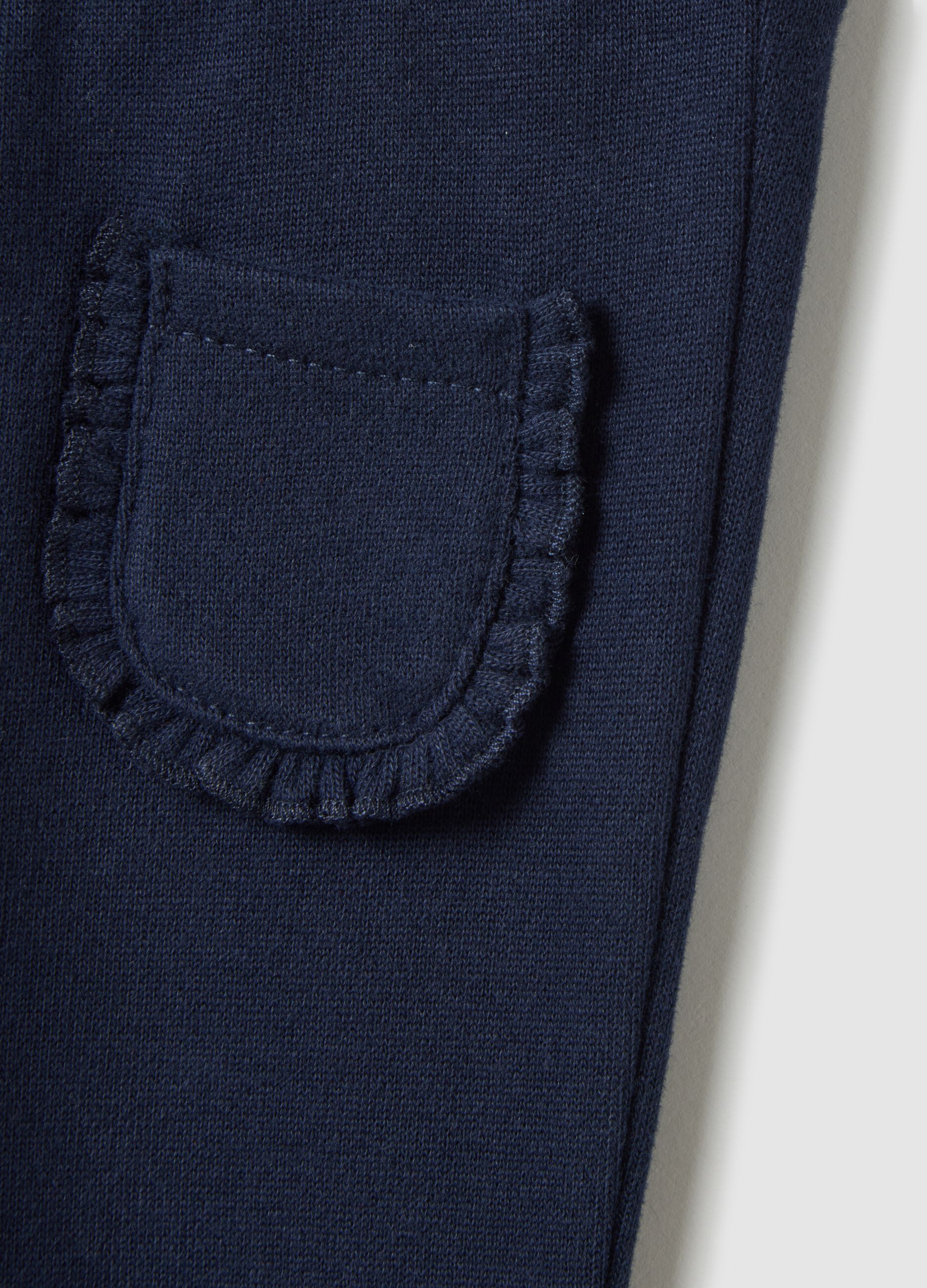 Pantaloni da neonata in puro cotone blu regular fit