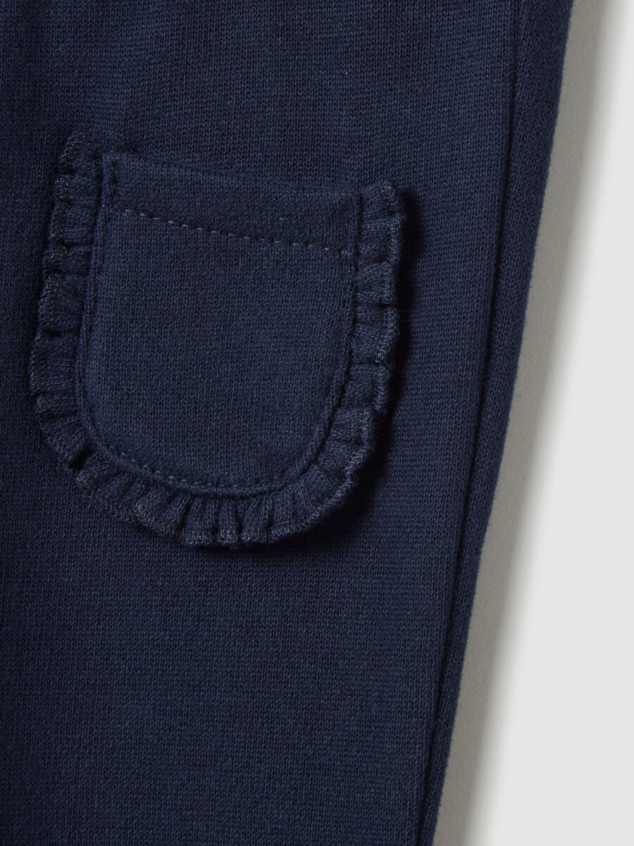 Pantaloni da neonata in puro cotone blu regular fit_2