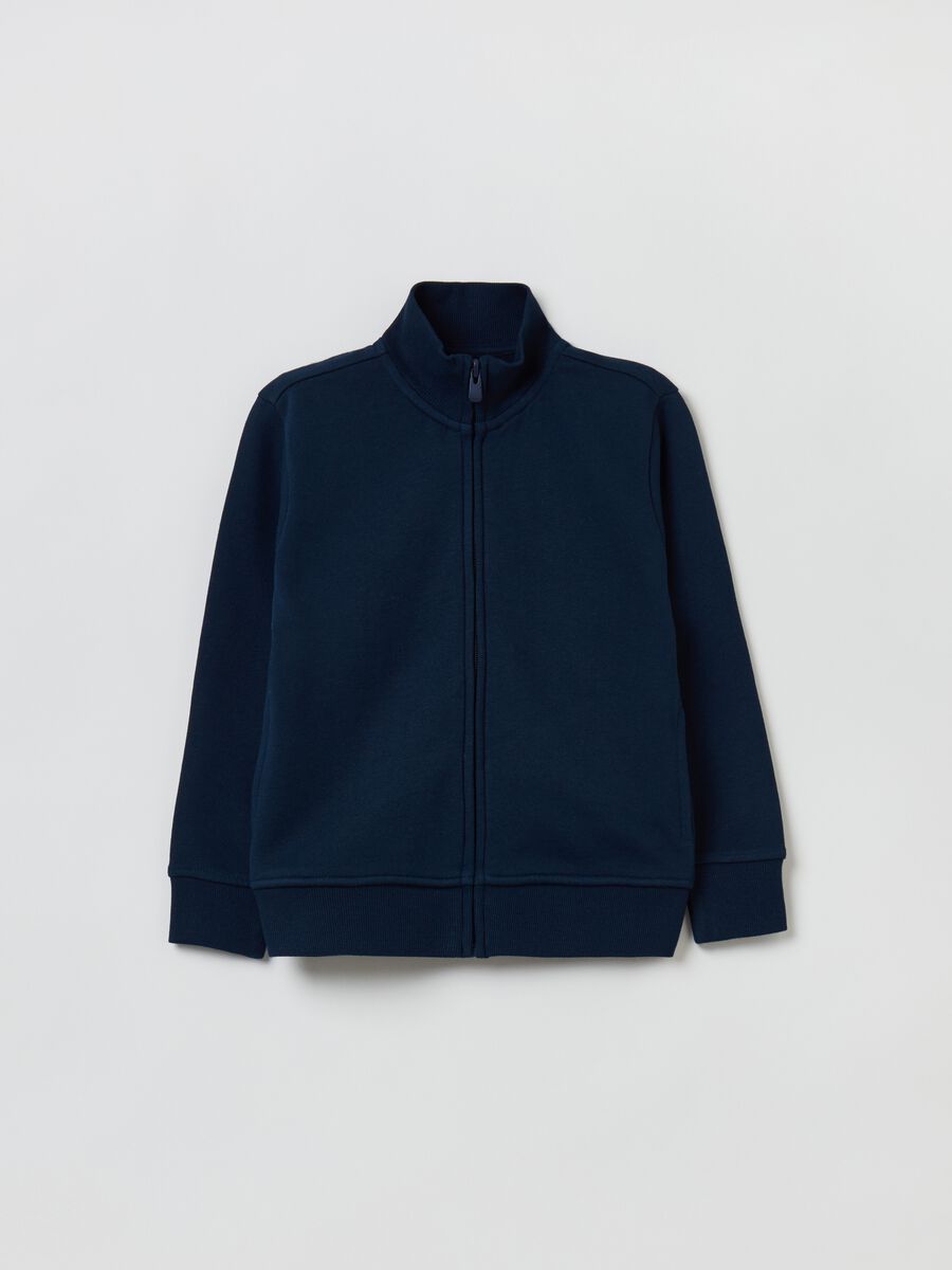 Full-zip in cotone a collo alto_0