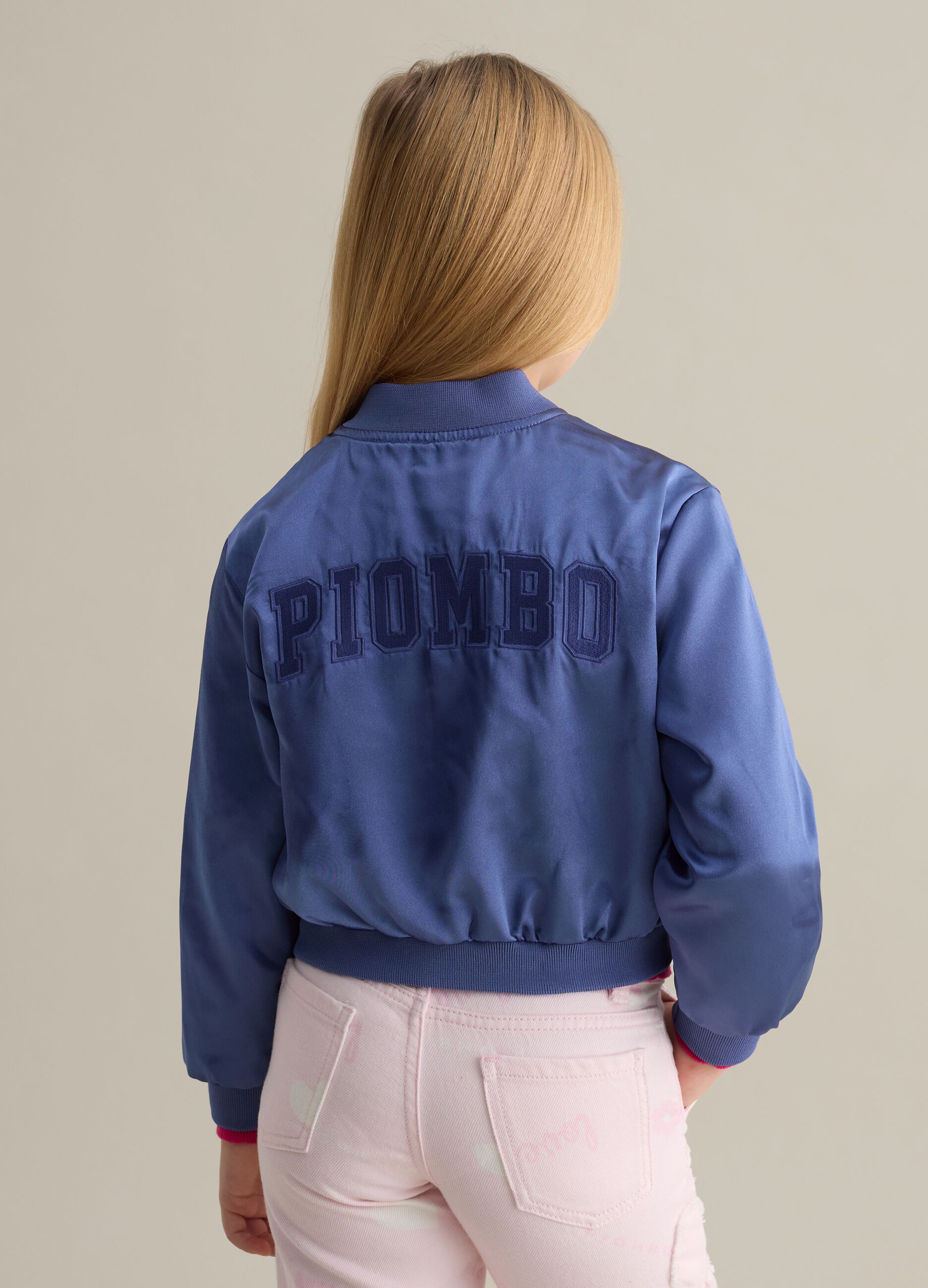 Bomber full-zip in satin 