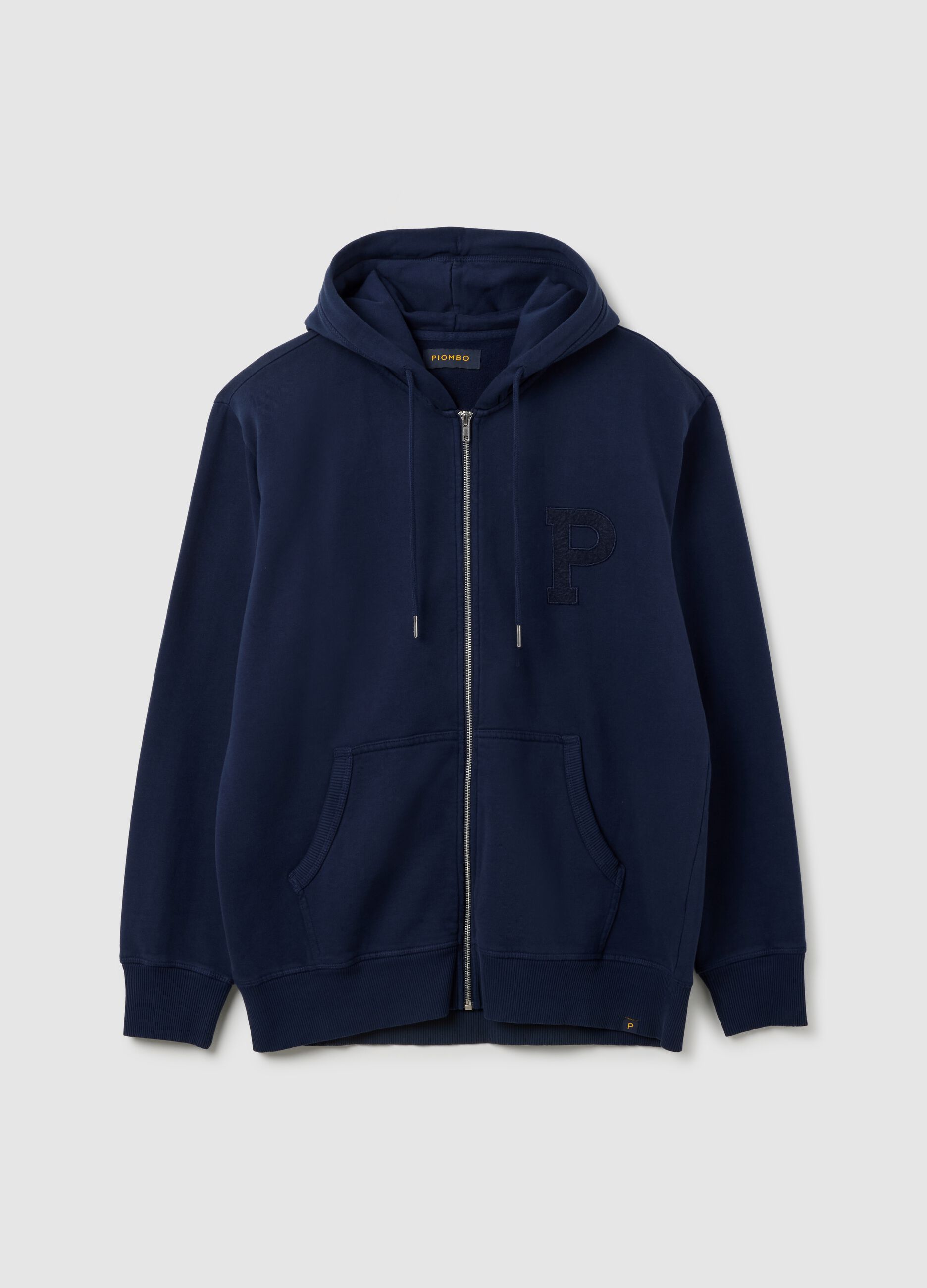 Blue Cotton Hooded Sweatshirt