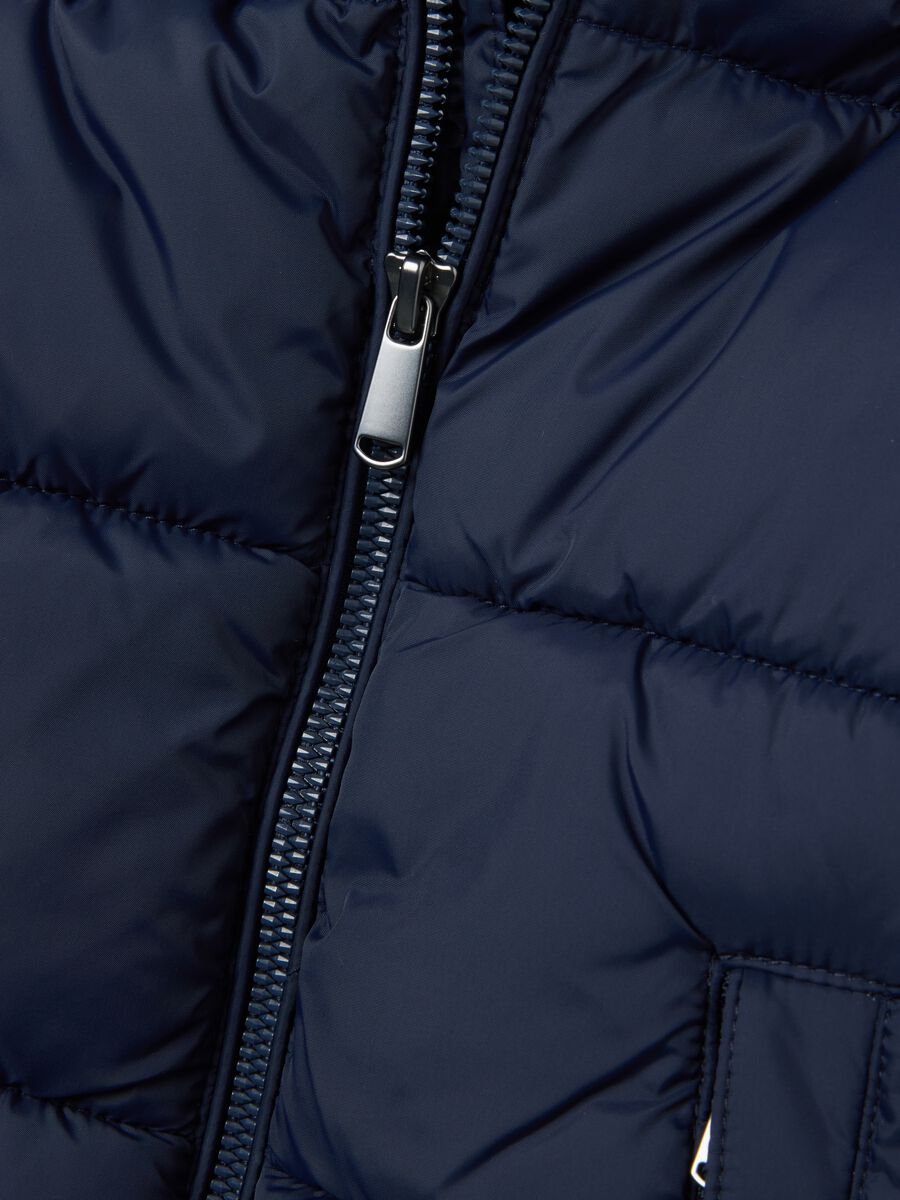 Piumino The Iconic Puffer blu da bambino con cappuccio_2