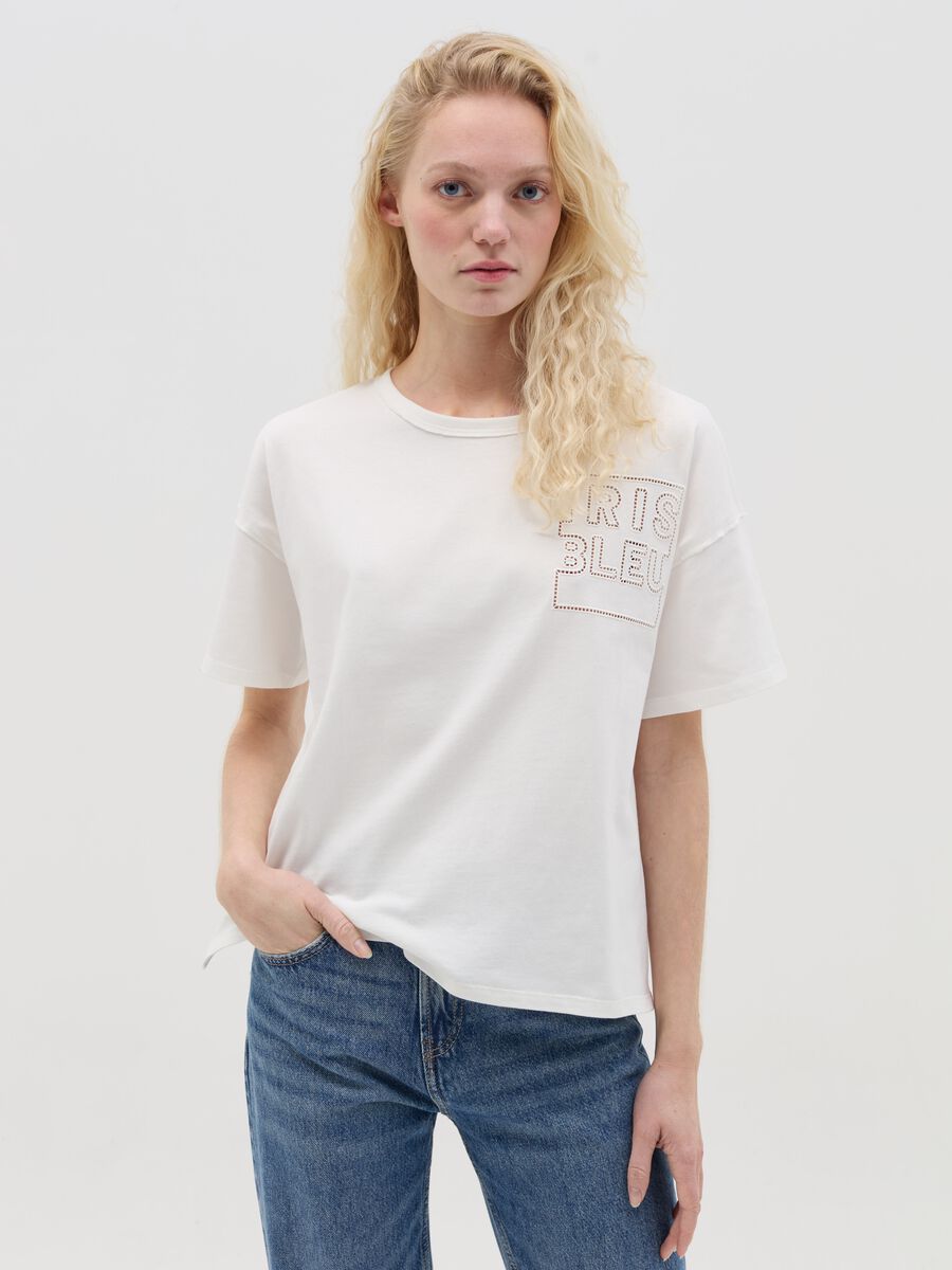 T-shirt with "Iris Bleu" embroidery_0