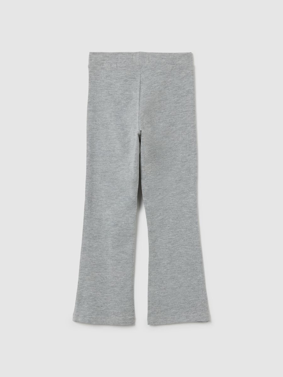 Girls' Grey Cotton Blend Flare Trousers_1