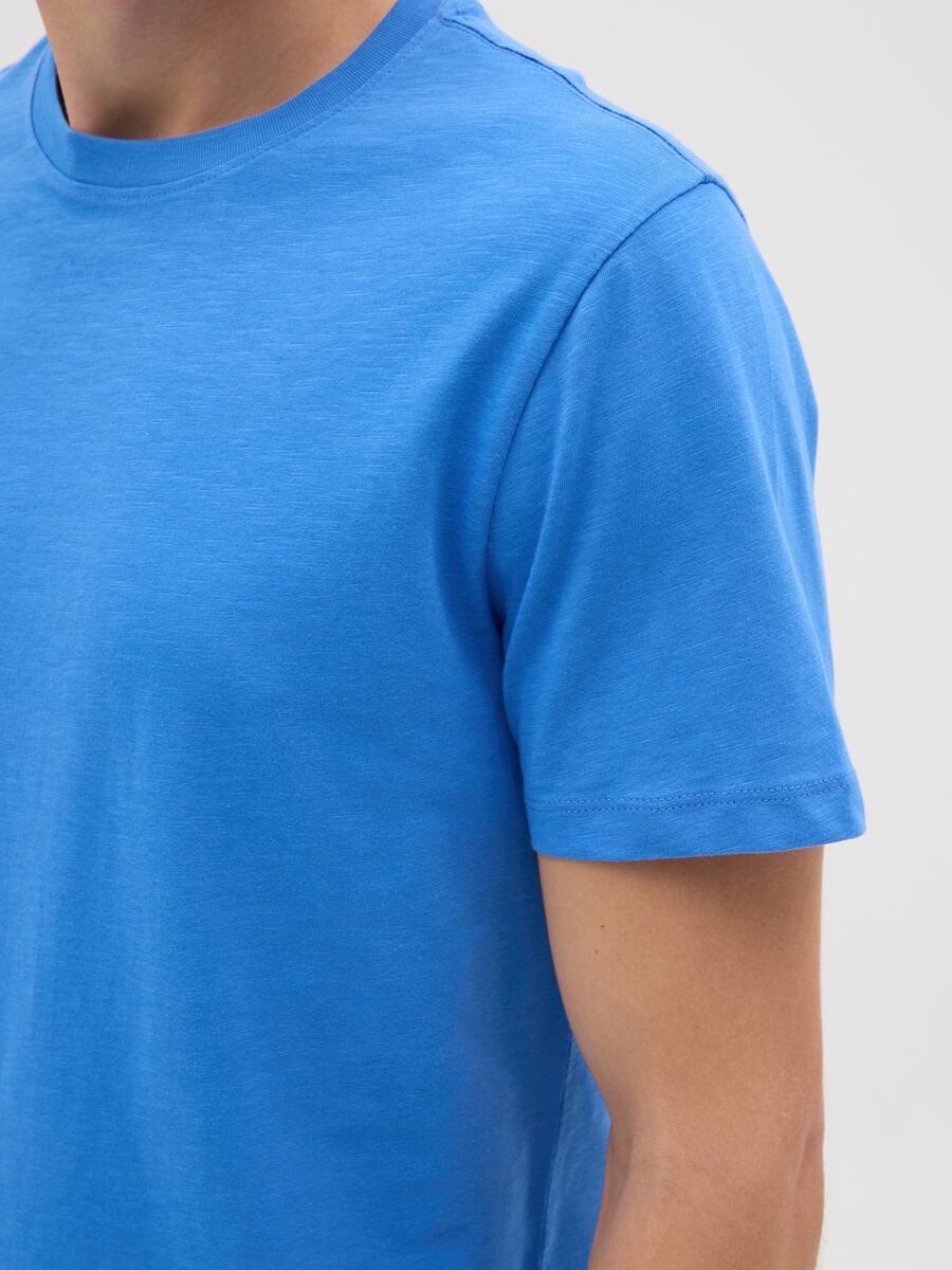 Men's Regular Fit Blue Pure Cotton T-shirt_2