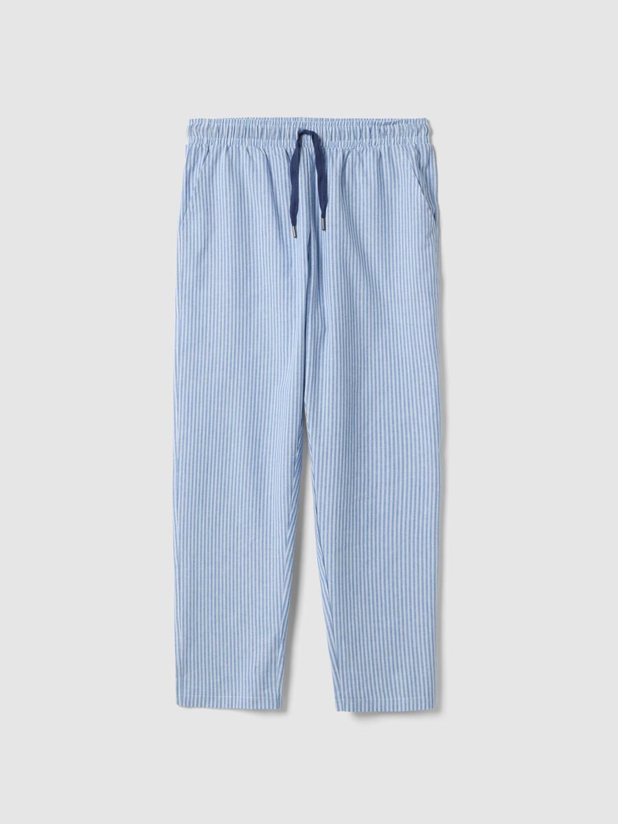 Multicolour striped pure cotton pyjama shorts regular fit_4