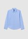 Boy's blue pure cotton regular fit shirt_0