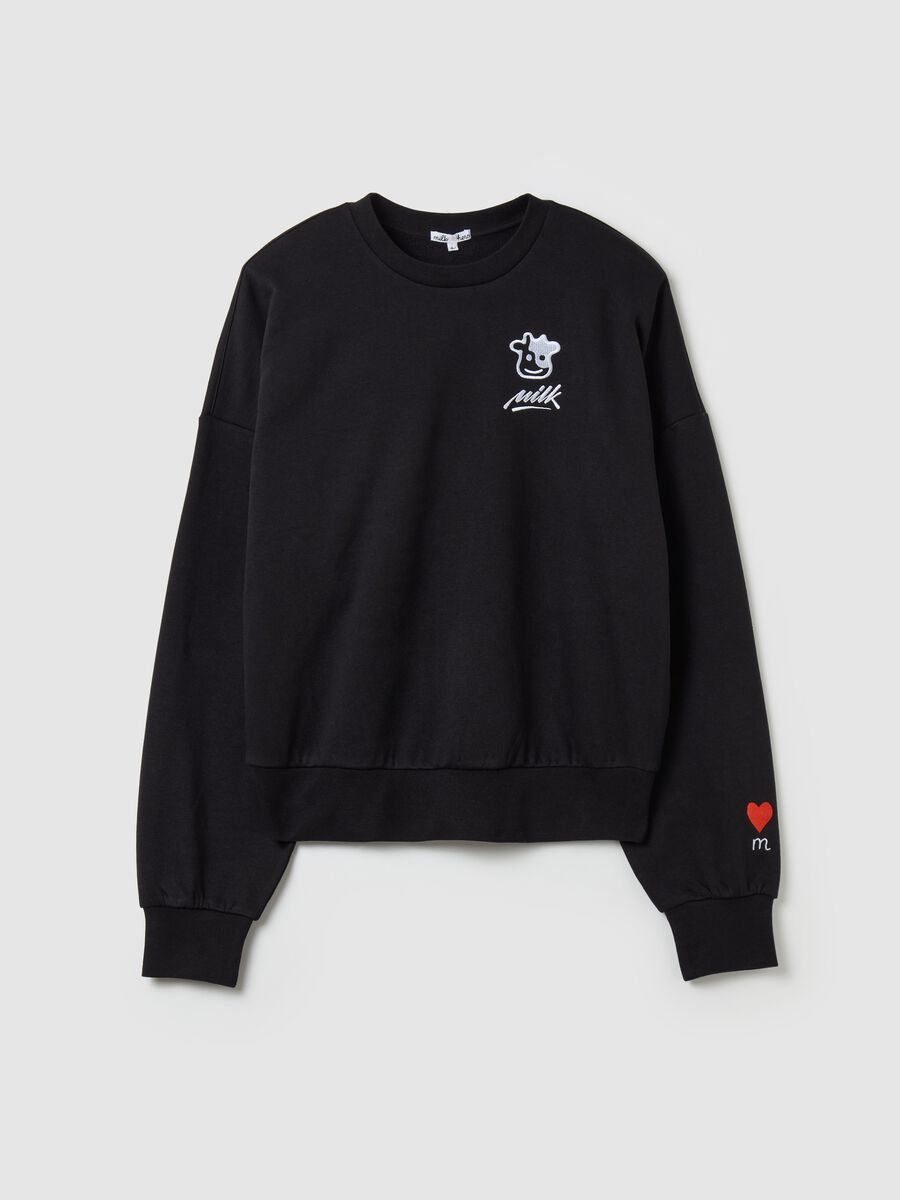 Cropped sweatshirt with round neck_4