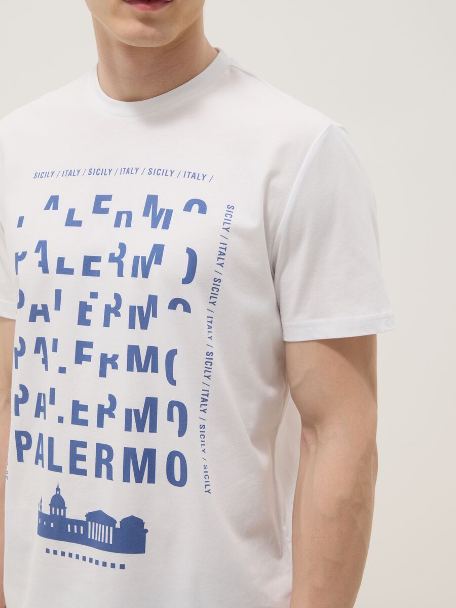 White pure cotton graphic T-shirt, regular fit_2
