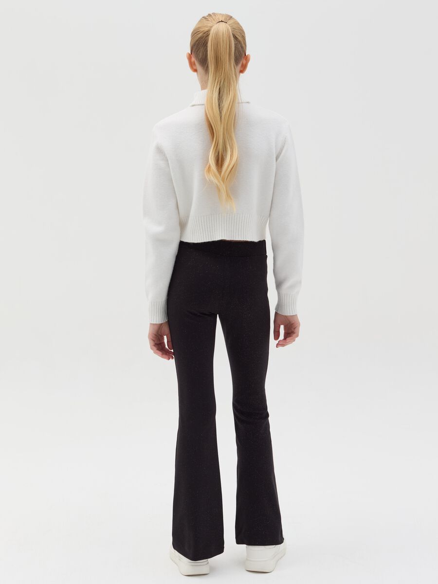 Leggings flare fit con lurex_3