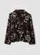 Brown regular-fit stretch cotton-blend jacket with floral pattern_2