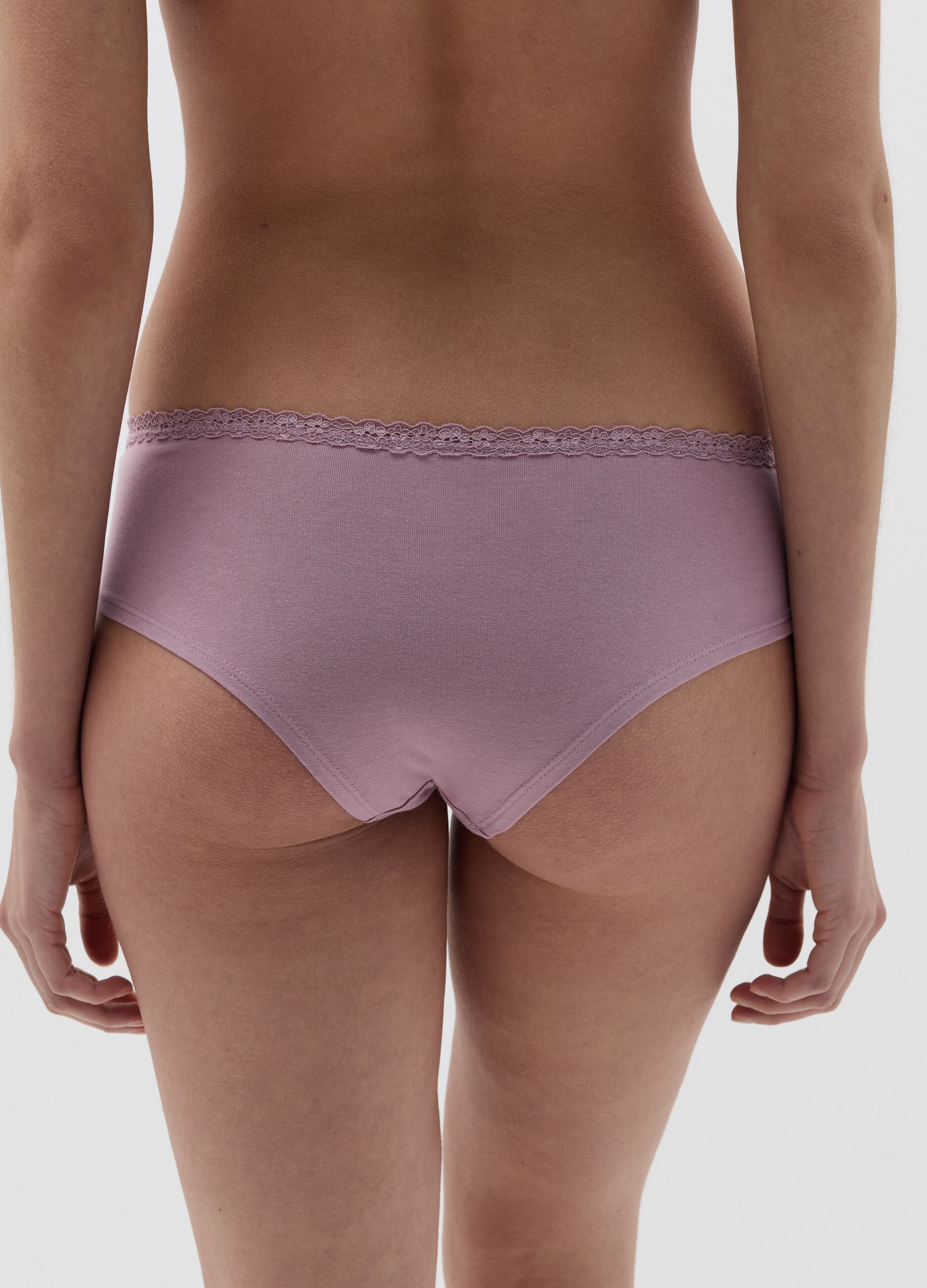 Bipack culotte con profilo in pizzo fantasia