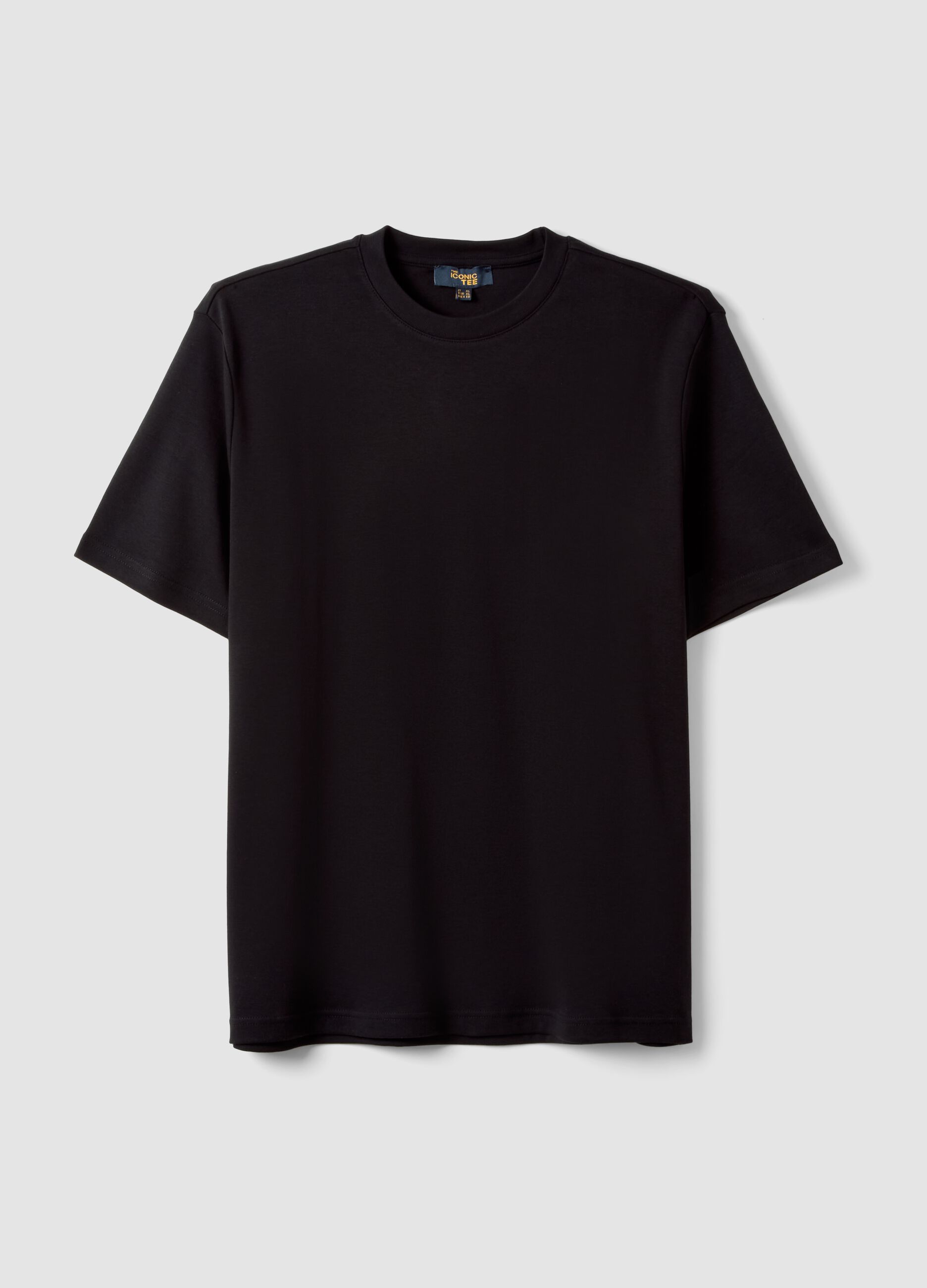 Men&rsquo;s black pure cotton regular-fit short-sleeve T-shirt