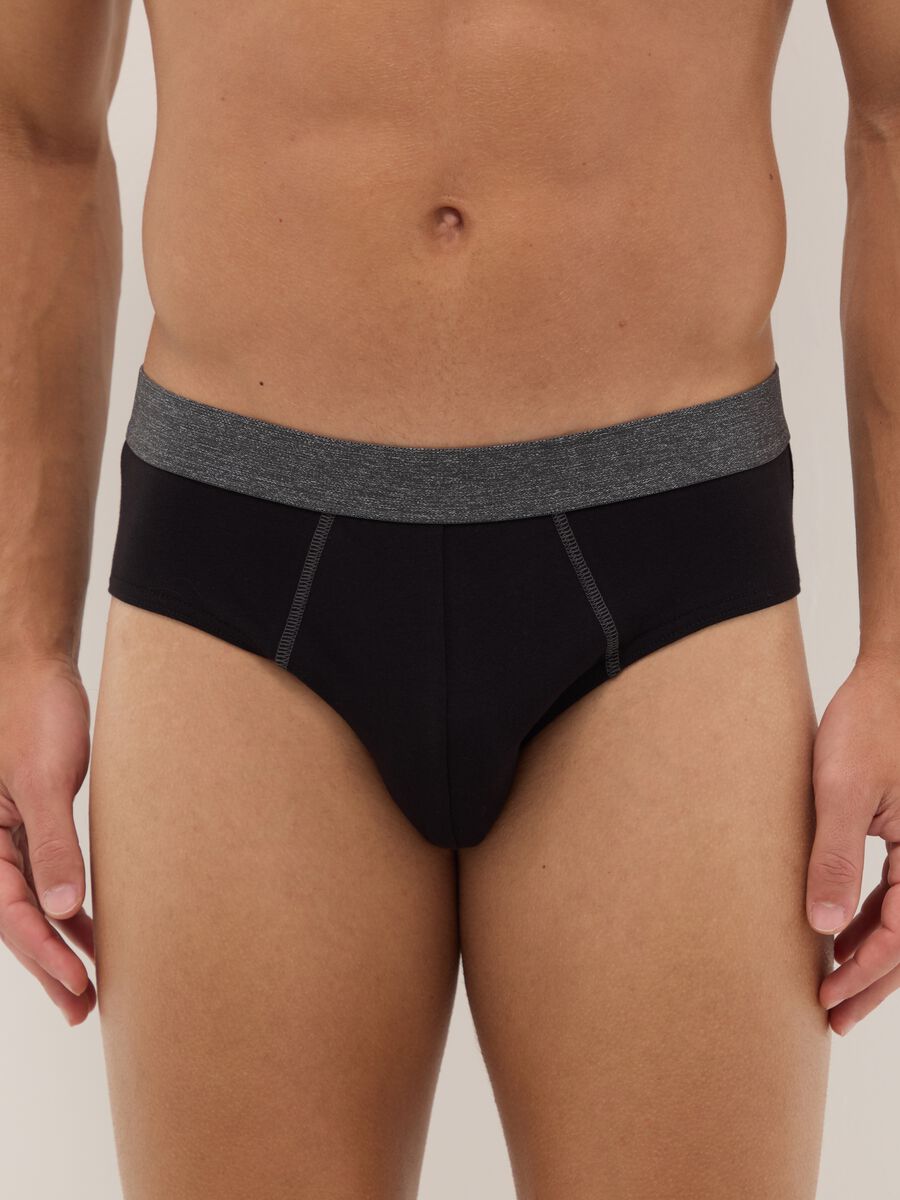 Multipack of regular fit multicolour stretch cotton briefs_1