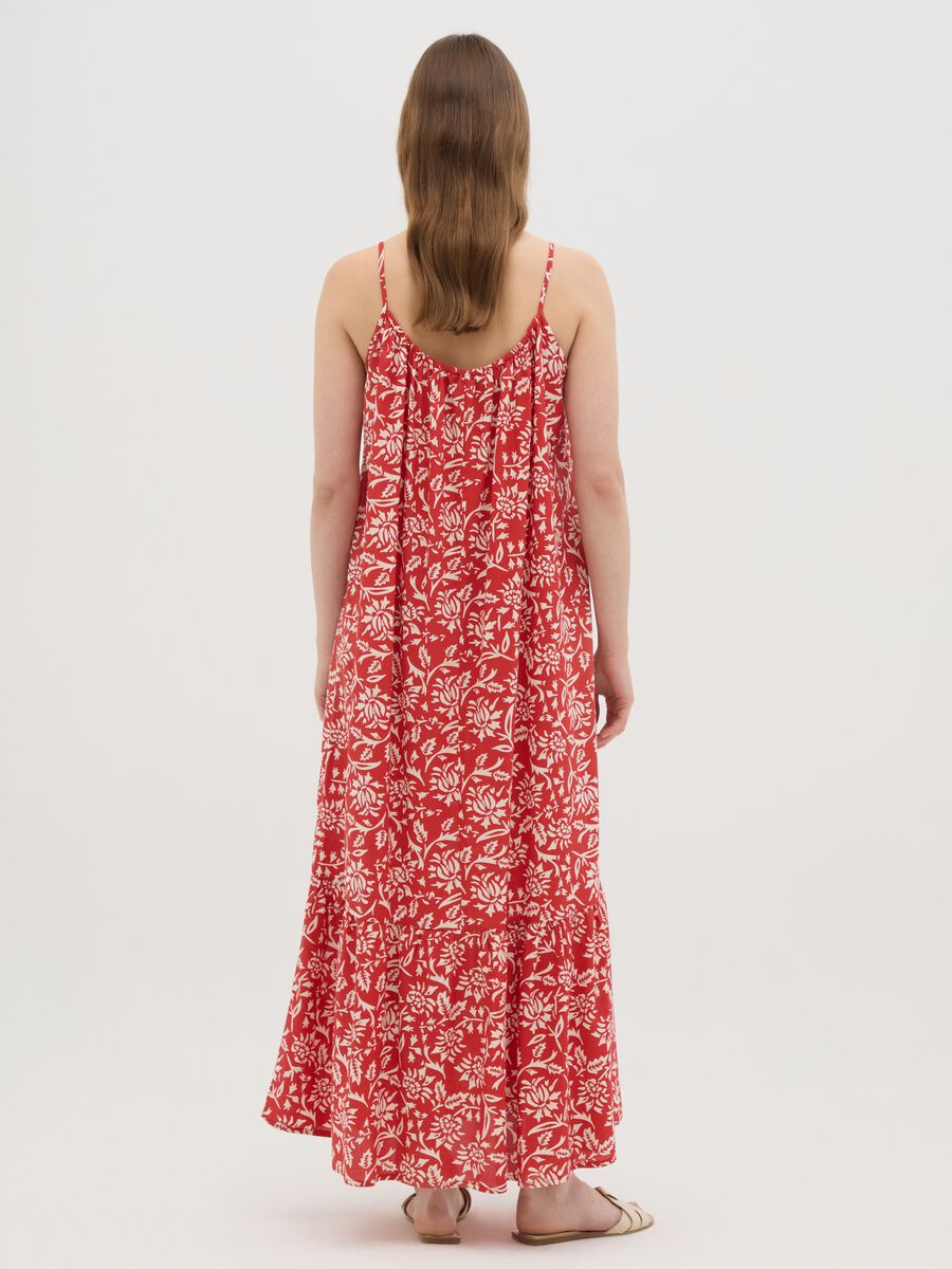 Women's long dress in multicoloured viscose wide fit_3
