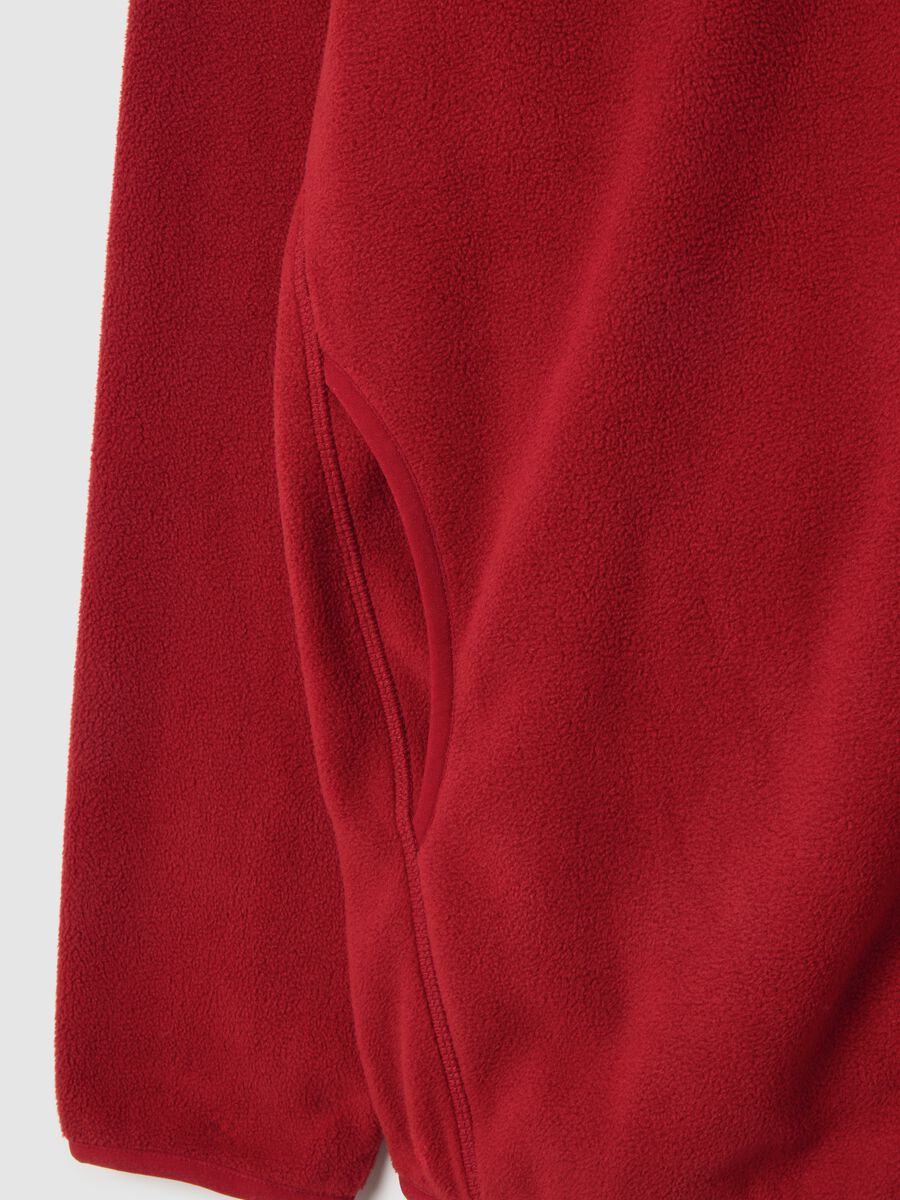 Felpa in pile rossa regular fit con zip_5