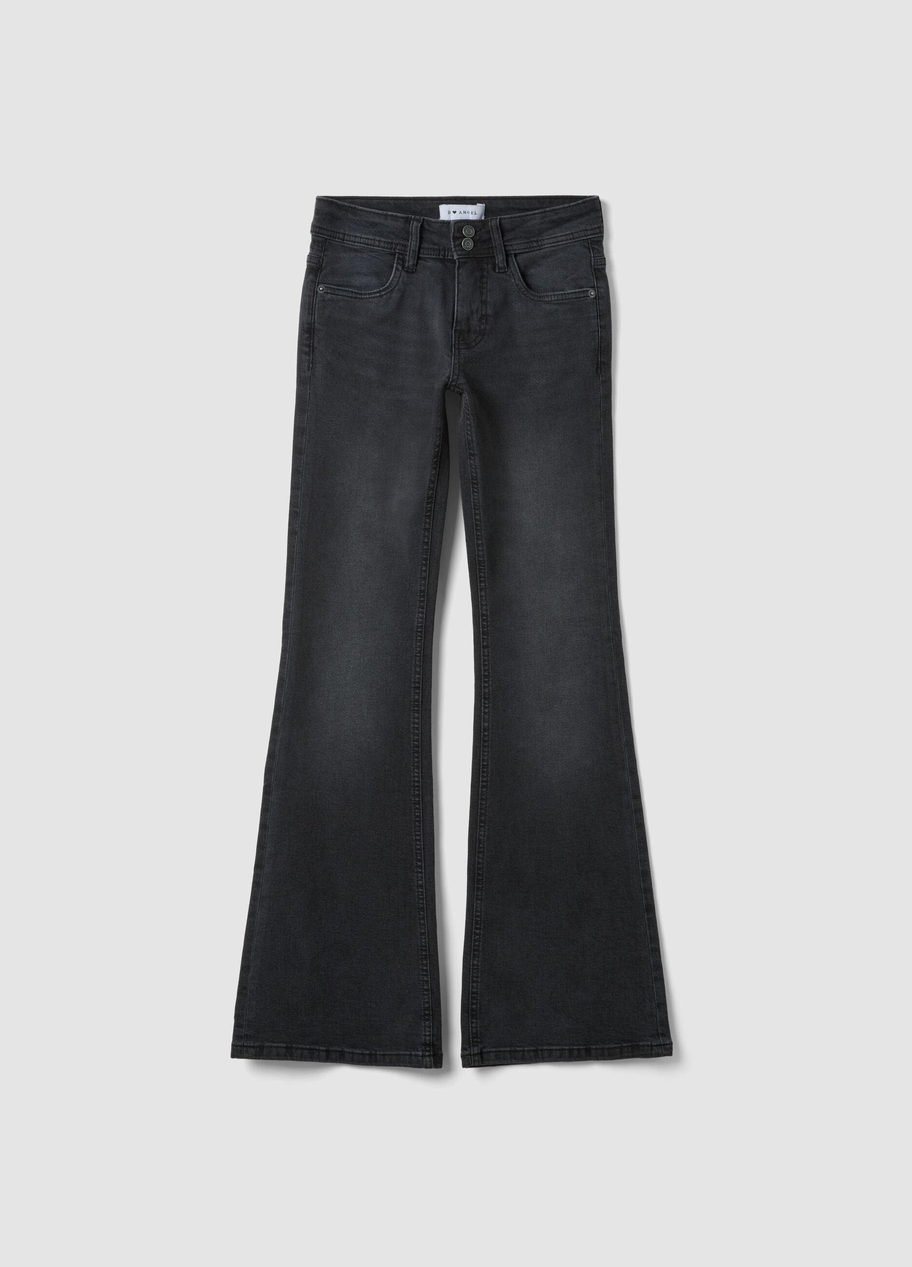 Jeans neri in cotone elasticizzato flare fit