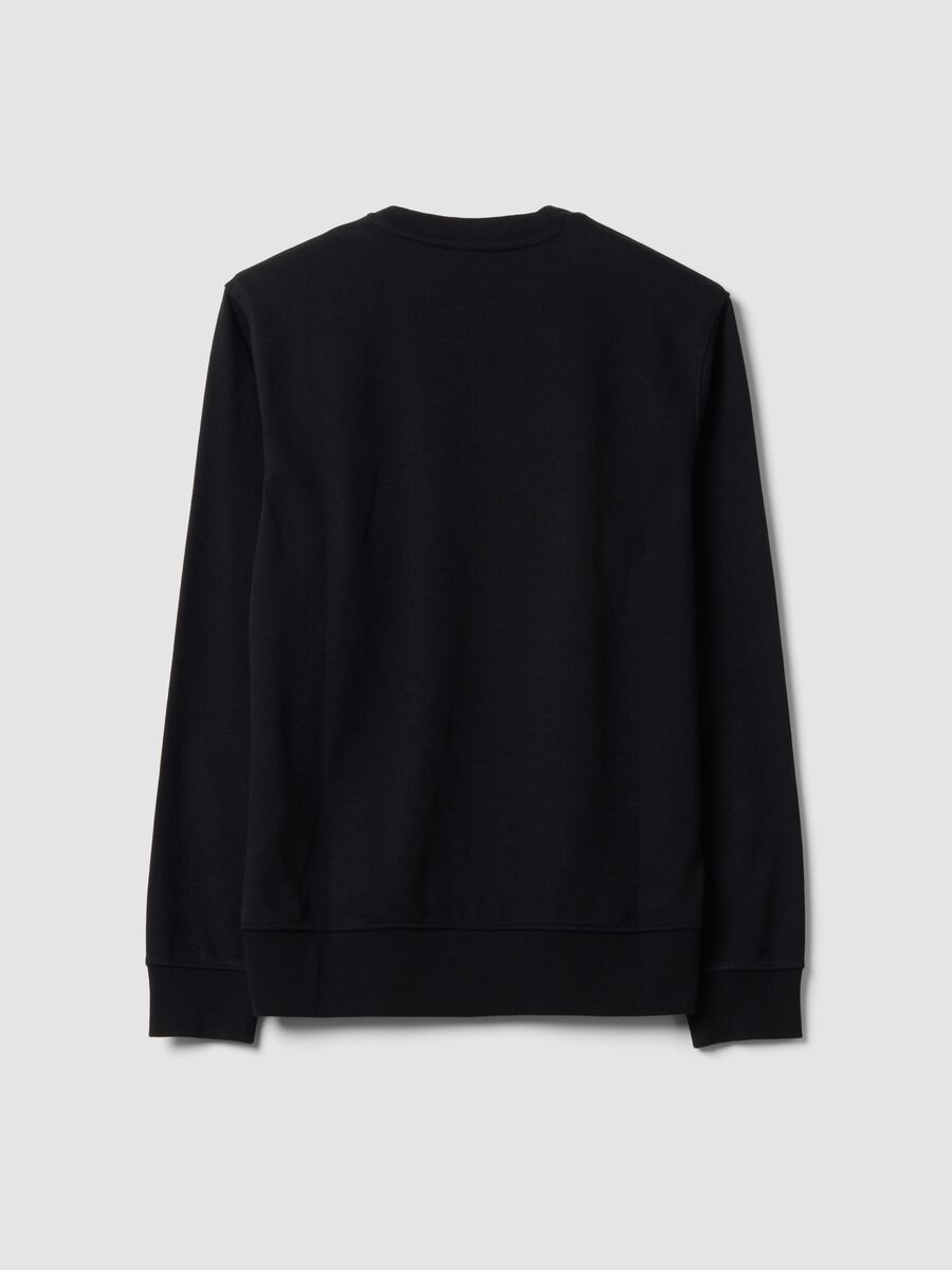 Felpa nera girocollo in misto cotone regular fit_5