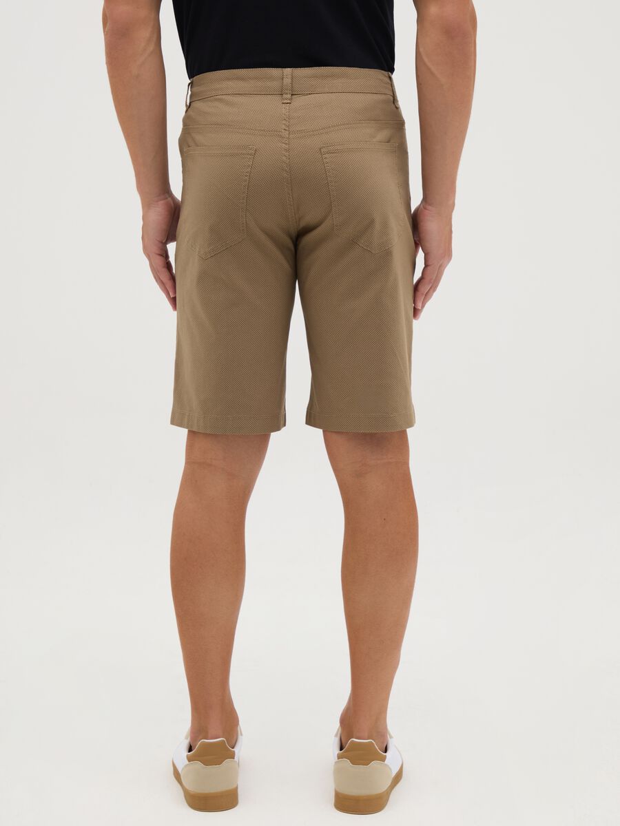 Men's stretch cotton brown regular fit shorts_3
